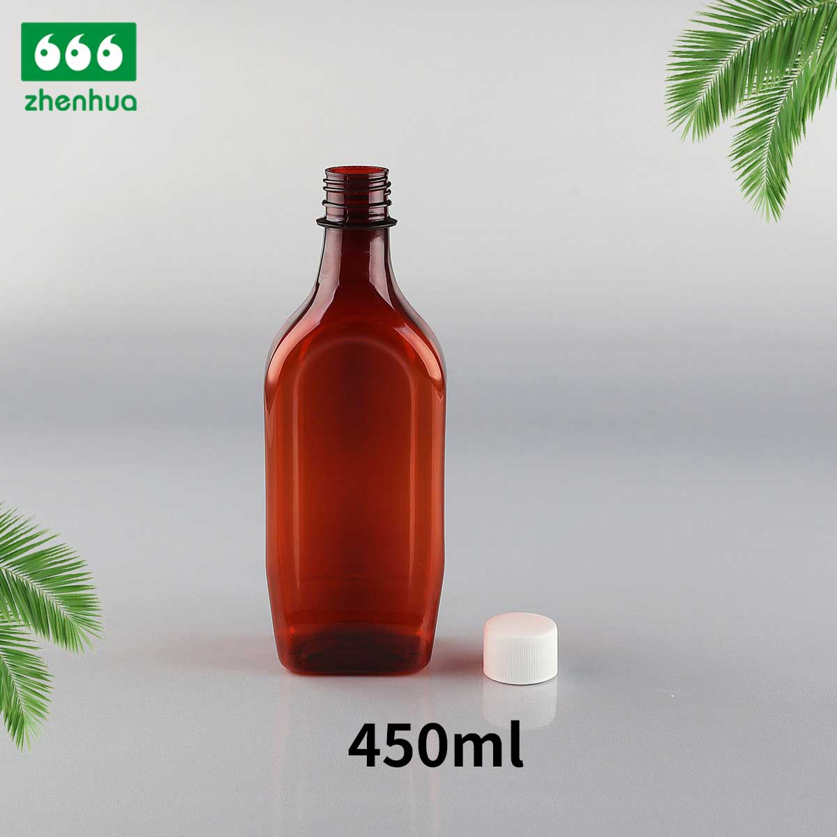 450ml Amber Square PET Fish Oil Bottle Seasoning Sauce Bottle