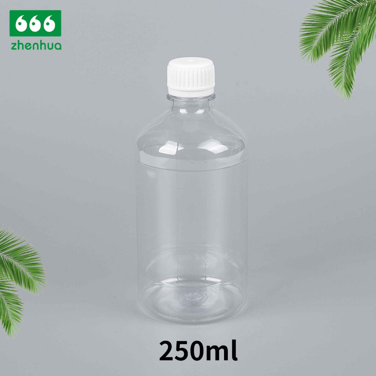 500ML 16oz Clear Medicinal Syrup Slant-shoulder Plastic PET Round Bottle with Tamper-evident Cap