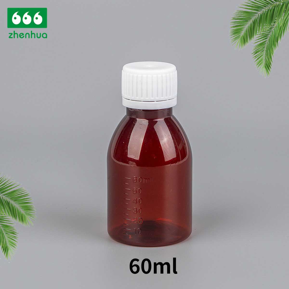 60ml Brown/White Round PET Chemical Reagent Graduated Bottle Dropper Bottle PE Lined Screw Cap