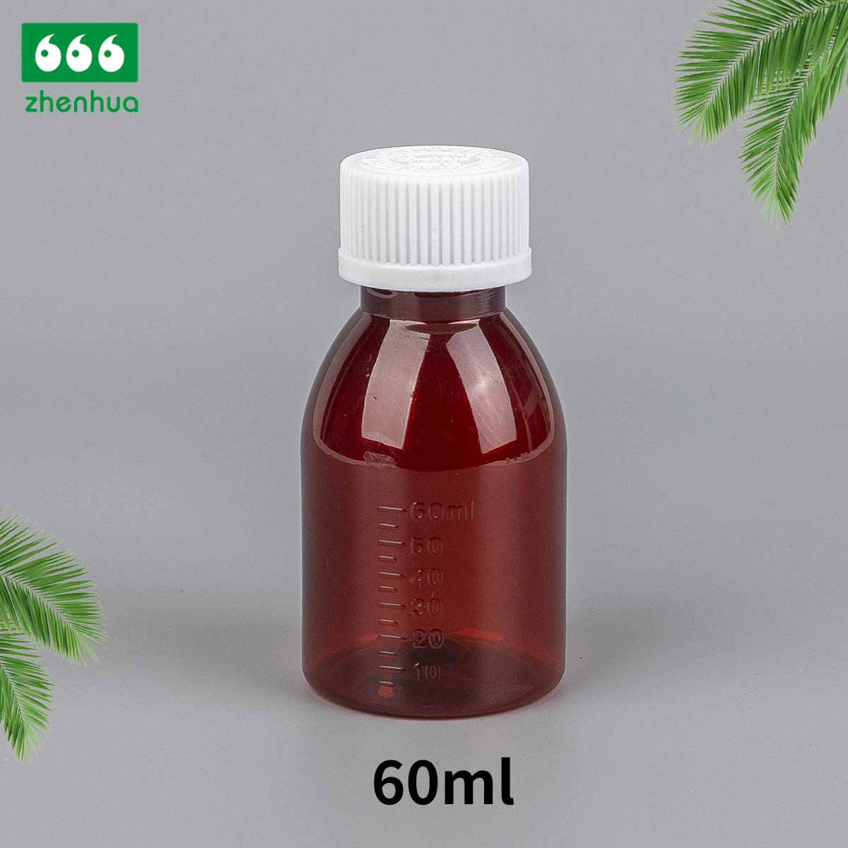 60ml Brown/White Round PET Chemical Reagent Graduated Bottle Dropper Bottle PE Lined Screw Cap