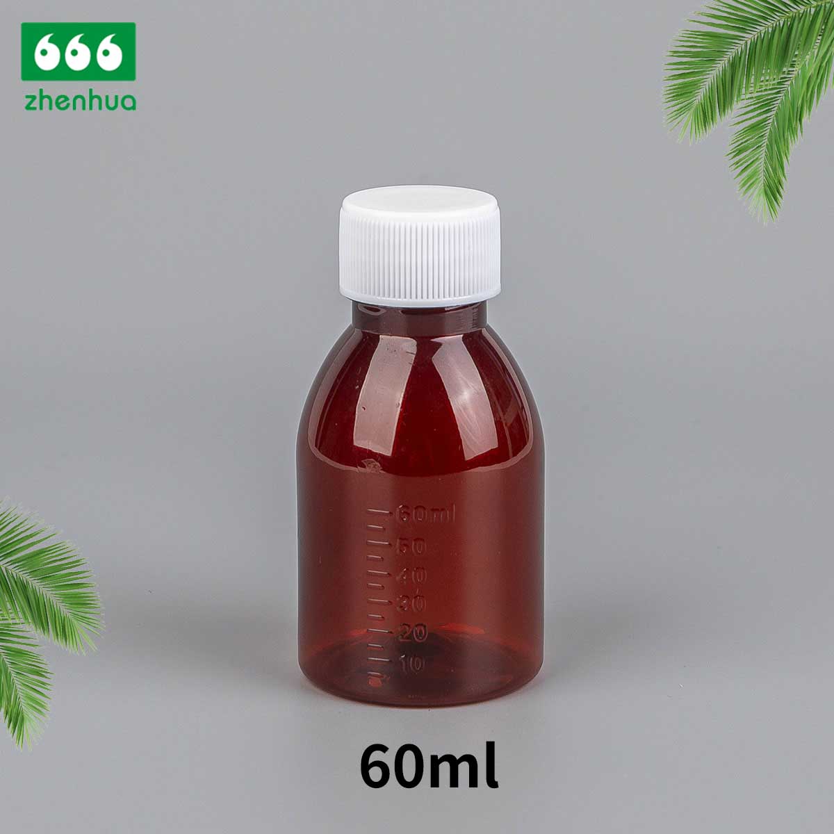 60ml Brown/White Round PET Chemical Reagent Graduated Bottle Dropper Bottle PE Lined Screw Cap