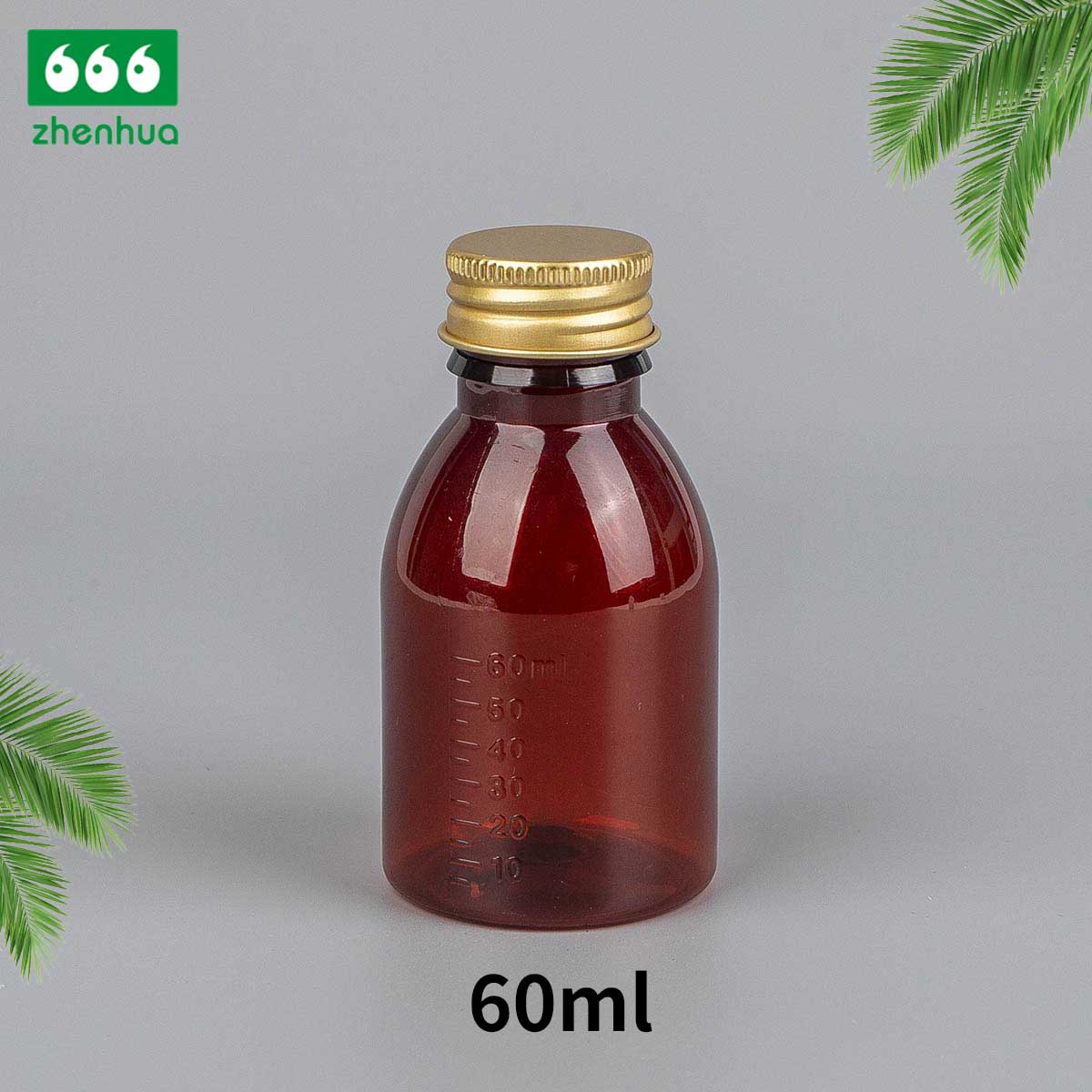 60ml Brown/White Round PET Chemical Reagent Graduated Bottle Dropper Bottle PE Lined Screw Cap