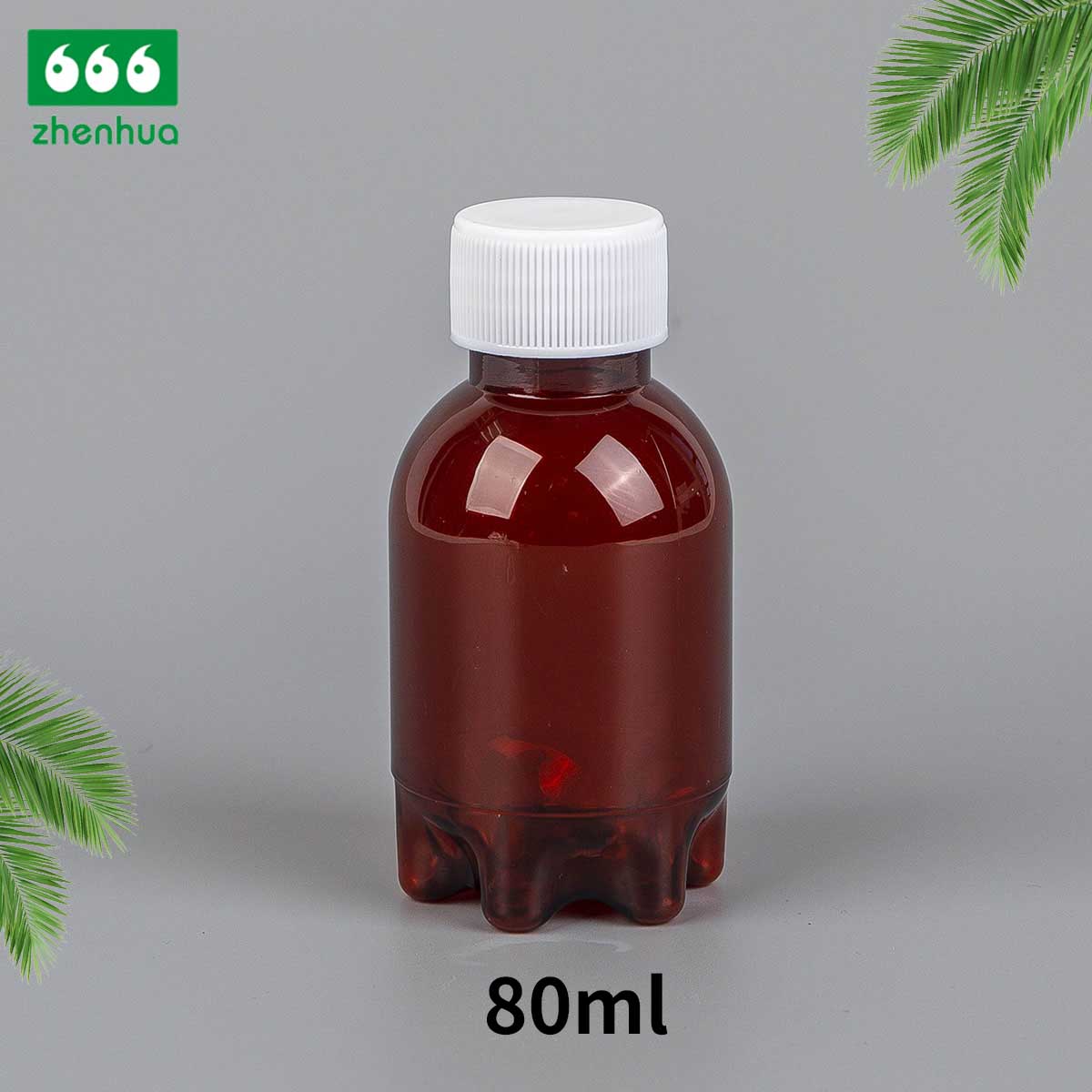 3oz Round Dark Brown UV protect PET Pharmaceutical Liquid Syrup Bottle with Aluminum Cap