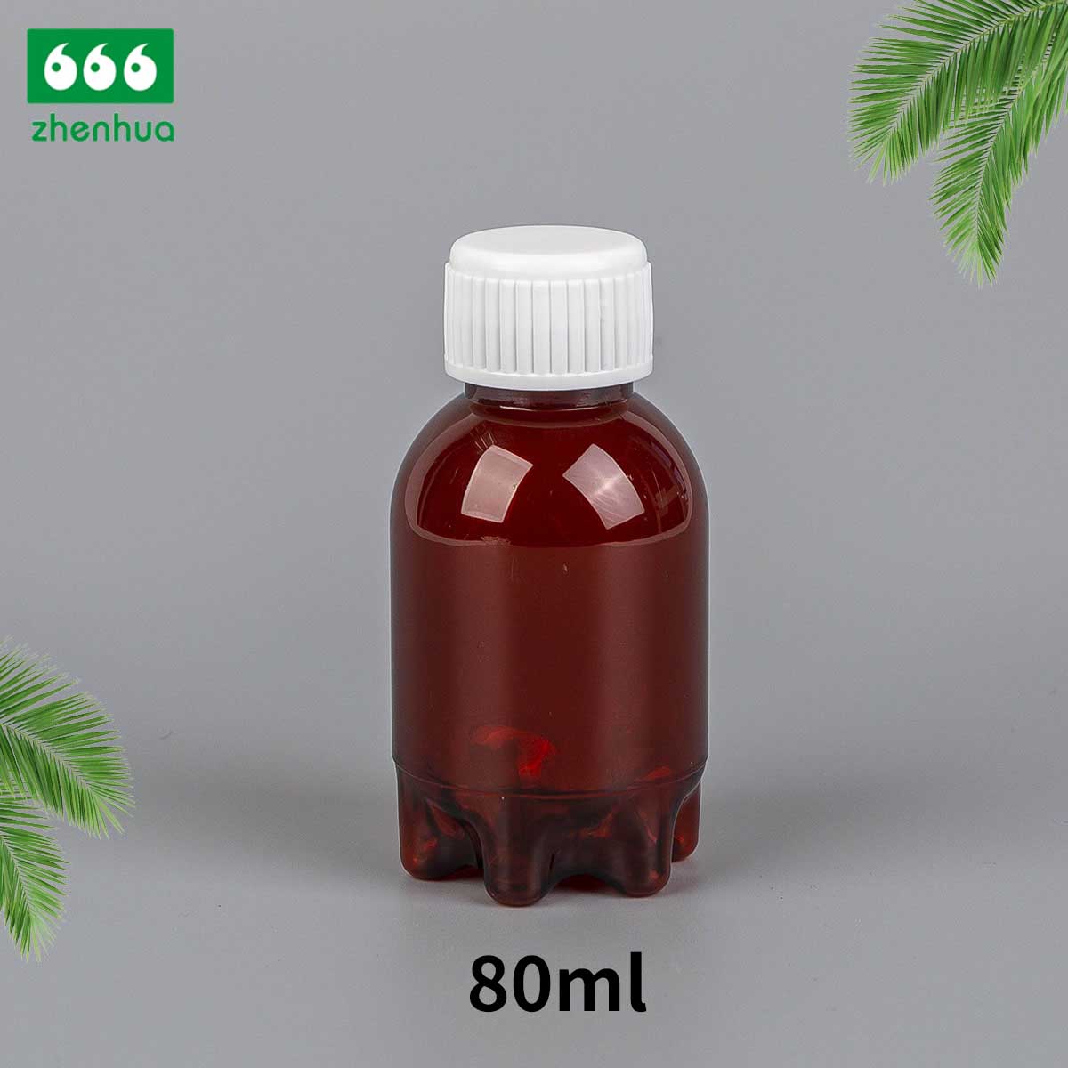 3oz Round Dark Brown UV protect PET Pharmaceutical Liquid Syrup Bottle with Aluminum Cap