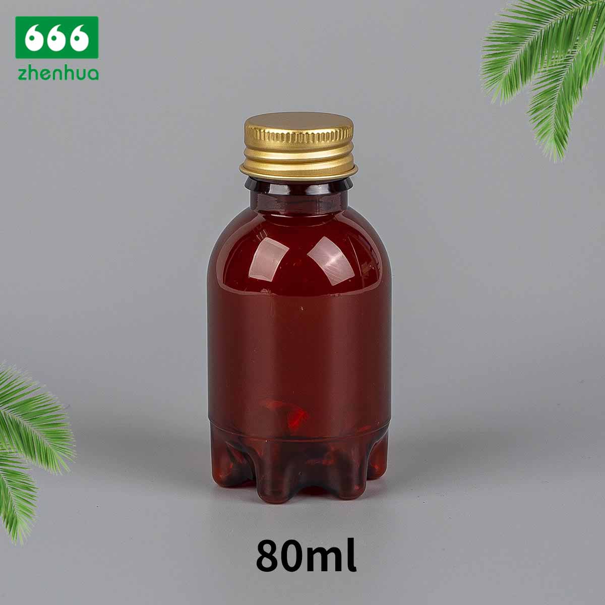 3oz Round Dark Brown UV protect PET Pharmaceutical Liquid Syrup Bottle with Aluminum Cap