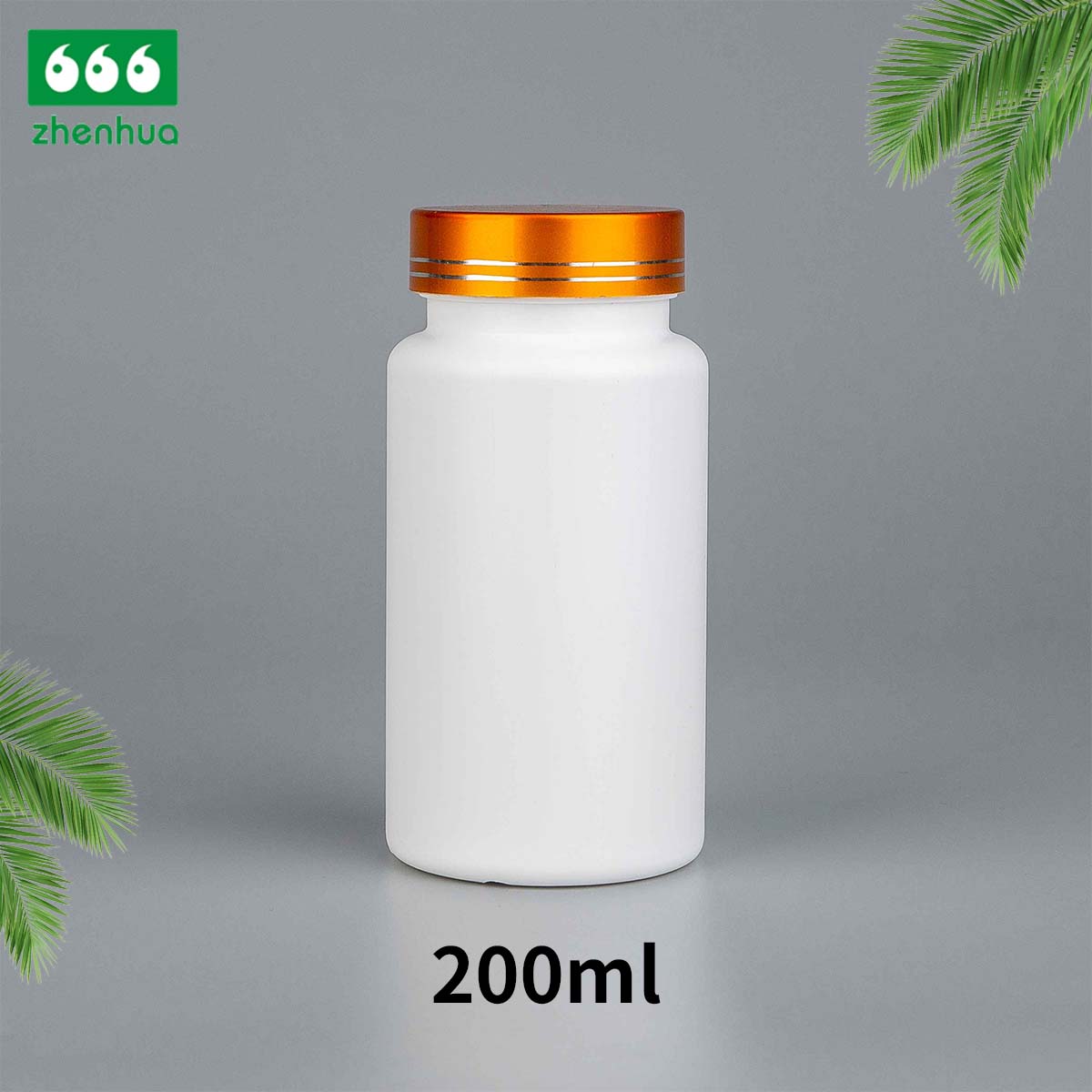 200CC Plastic HDPE White Round Medicinal Solid Bottle with PE Lined Screw Cap for Packing Tablet