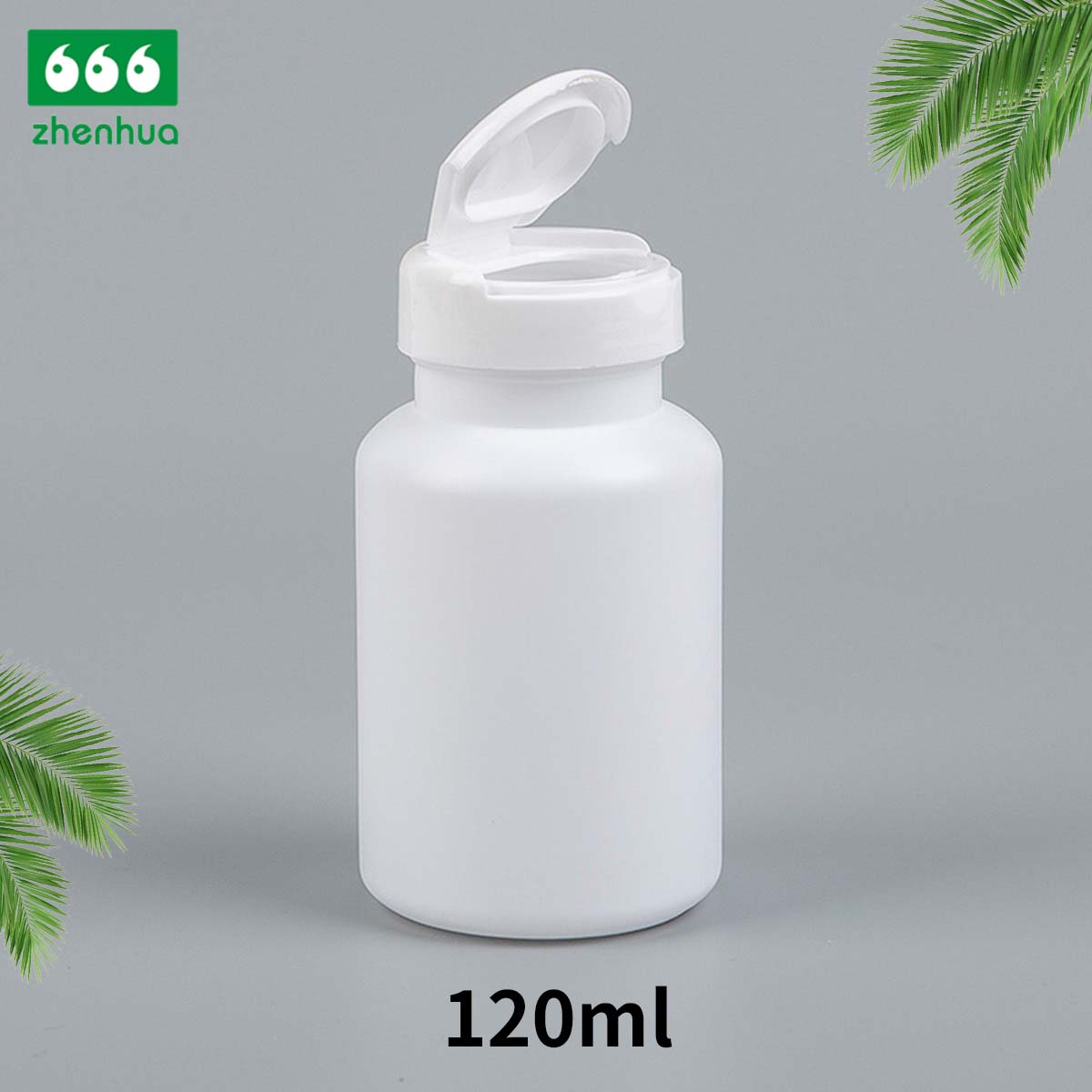 38/400 120cc 4oz Plastic HDPE Solid Granule Medicine Bottle White Round Bottle with White PE Screw Cap