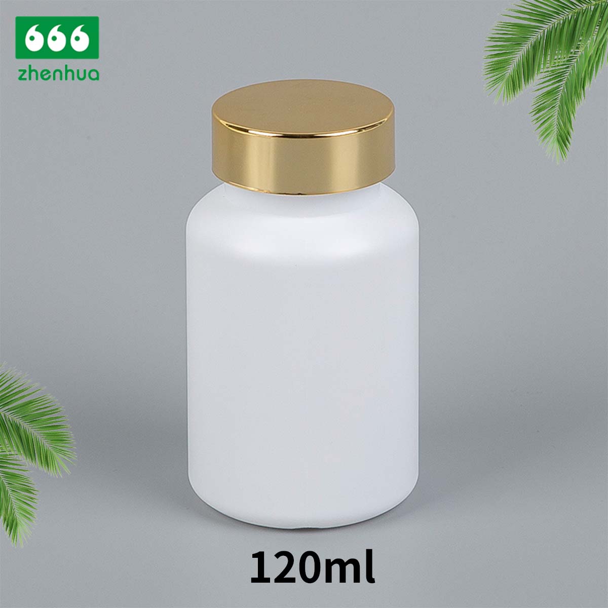 38/400 120cc 4oz Plastic HDPE Solid Granule Medicine Bottle White Round Bottle with White PE Screw Cap