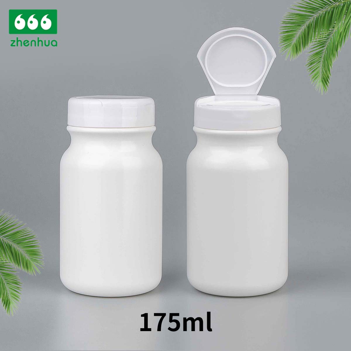 60cc/100cc/175cc Cylinder Vitamin Supplement Capsule HDPE Bottle Tablet Vial with White PE Lined Screw Cap