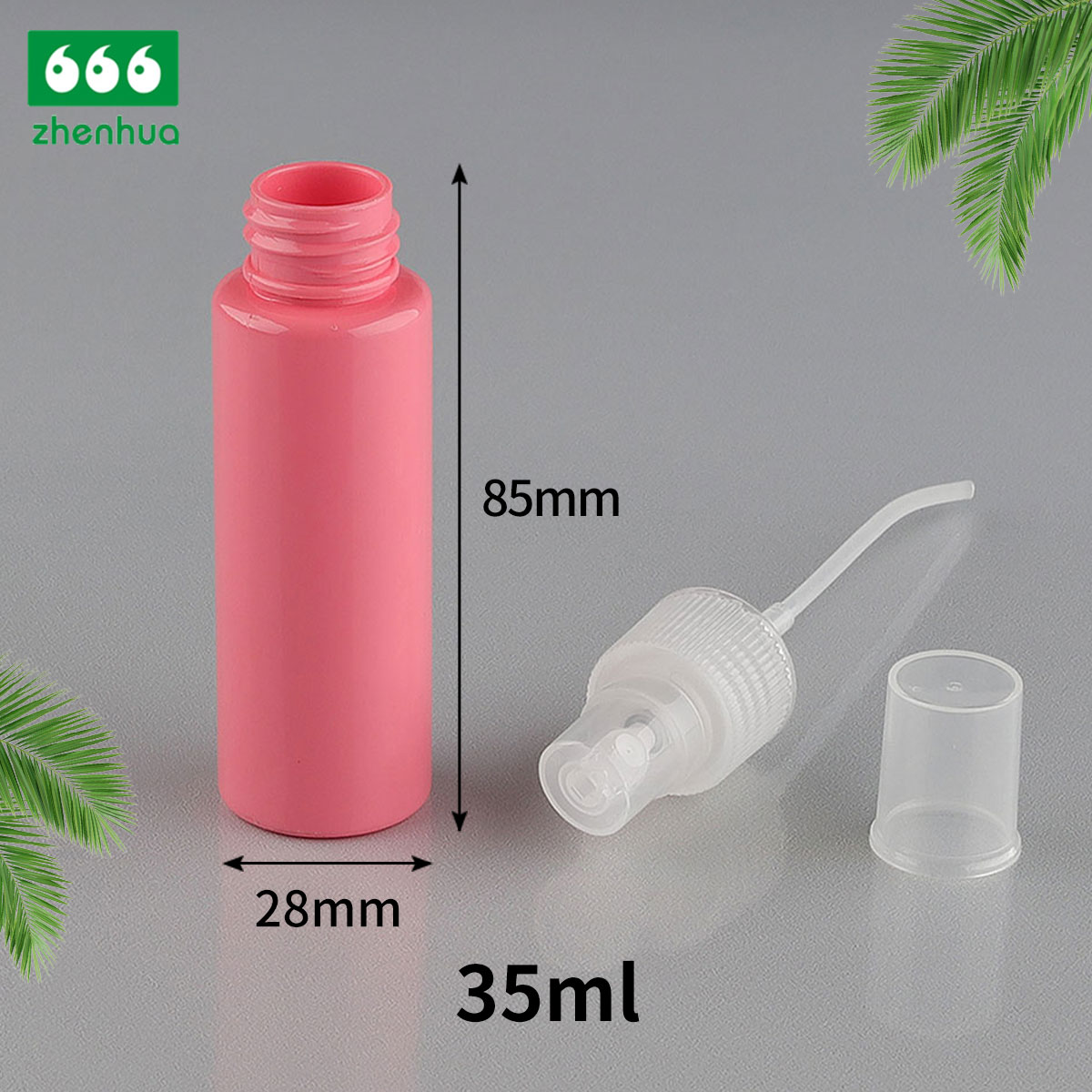 30ml 35ml 50ml Transparent Plastic PET Cylinder Dispenser Spray Mini Bottle with Fine Mist Sprayer