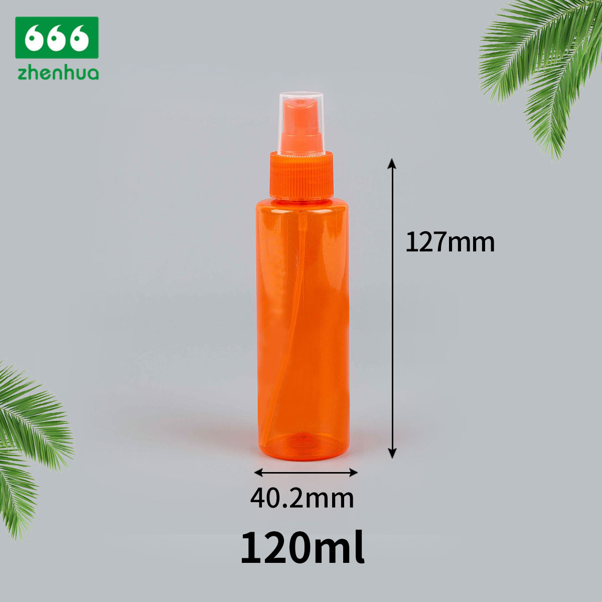 1oz/4oz/8oz Orange Cylinder Plastic PET cleaning Sprayer Bottle Medical Disinfectant Spray Bottle