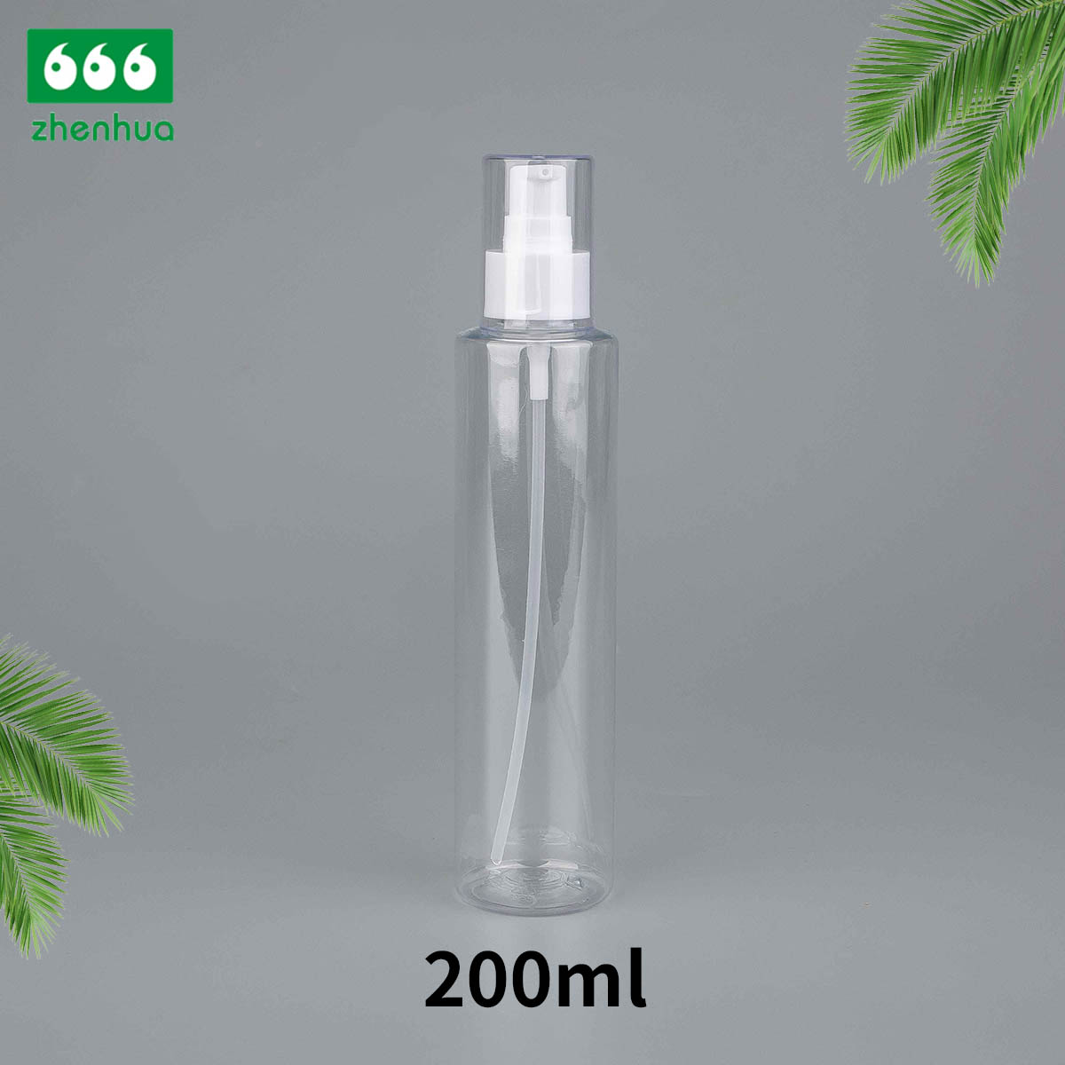 75ml 200ml 250ml Cylinderical Plastic PET Transparent/Pale Pink Lotion Squeeze Bottle with Natural Flip Top Cap