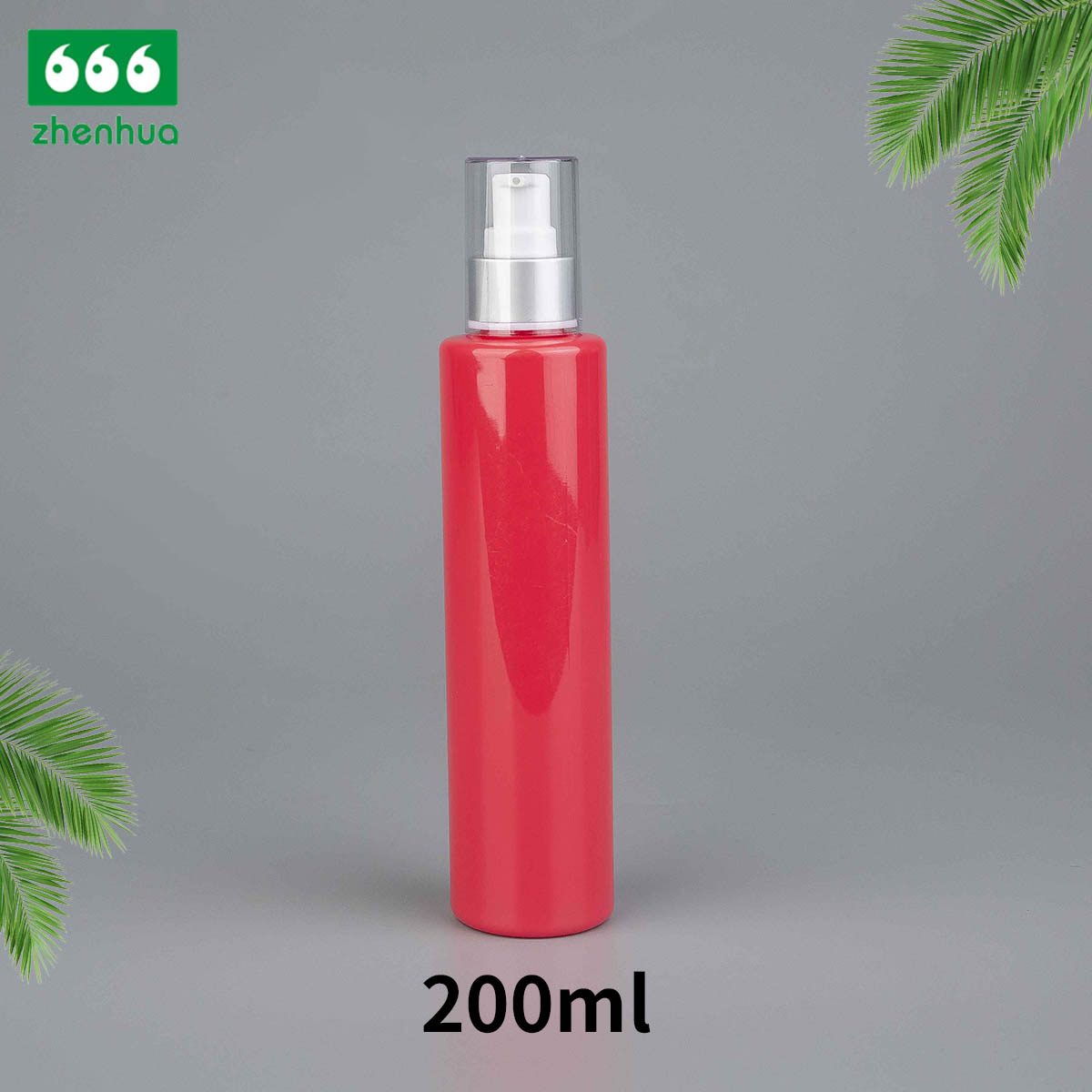 75ml 200ml 250ml Cylinderical Plastic PET Transparent/Pale Pink Lotion Squeeze Bottle with Natural Flip Top Cap