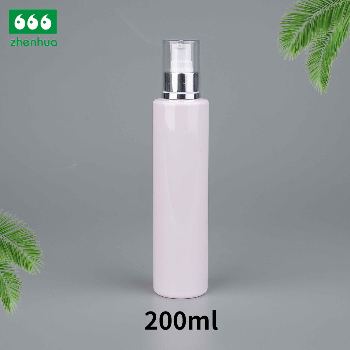 75ml 200ml 250ml Cylinderical Plastic PET Transparent/Pale Pink Lotion Squeeze Bottle with Natural Flip Top Cap