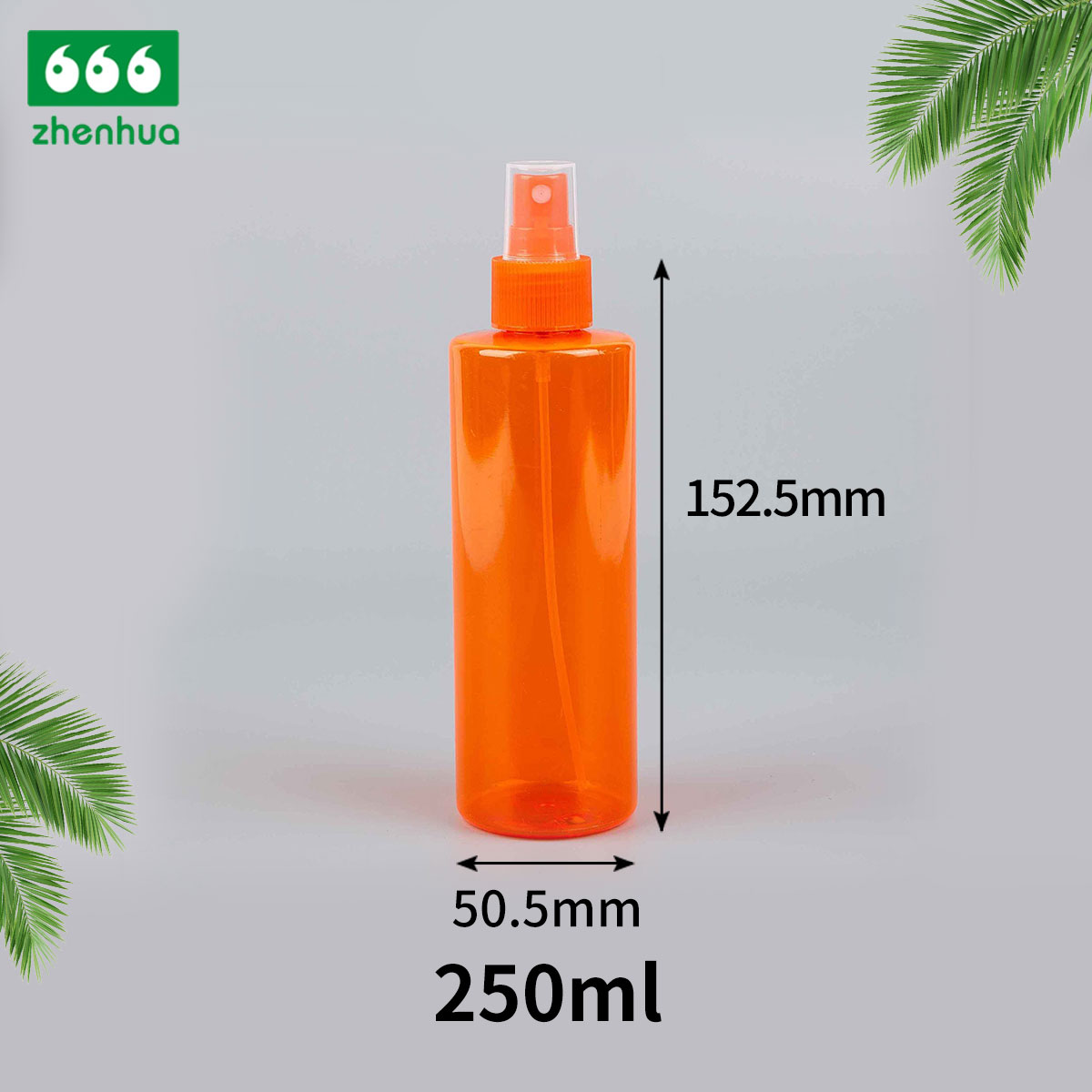 1oz/4oz/8oz Orange Cylinder Plastic PET cleaning Sprayer Bottle Medical Disinfectant Spray Bottle