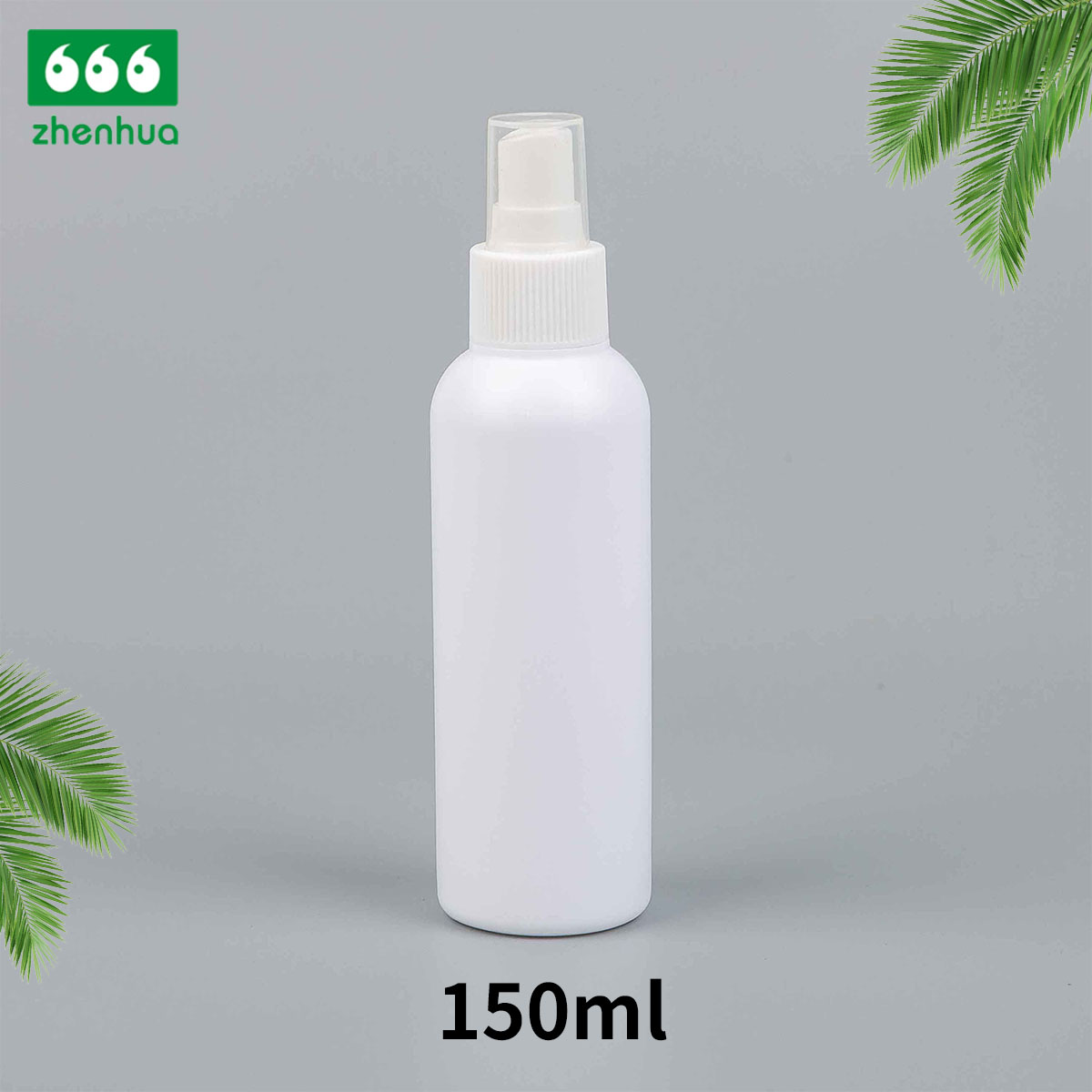 100ml/150ml/300ml 3oz 5oz 10oz Natural/White Plastic HDPE Round Spray Bottle with Fine Mist Sprayer for Chemical Cleaner Packaging Using