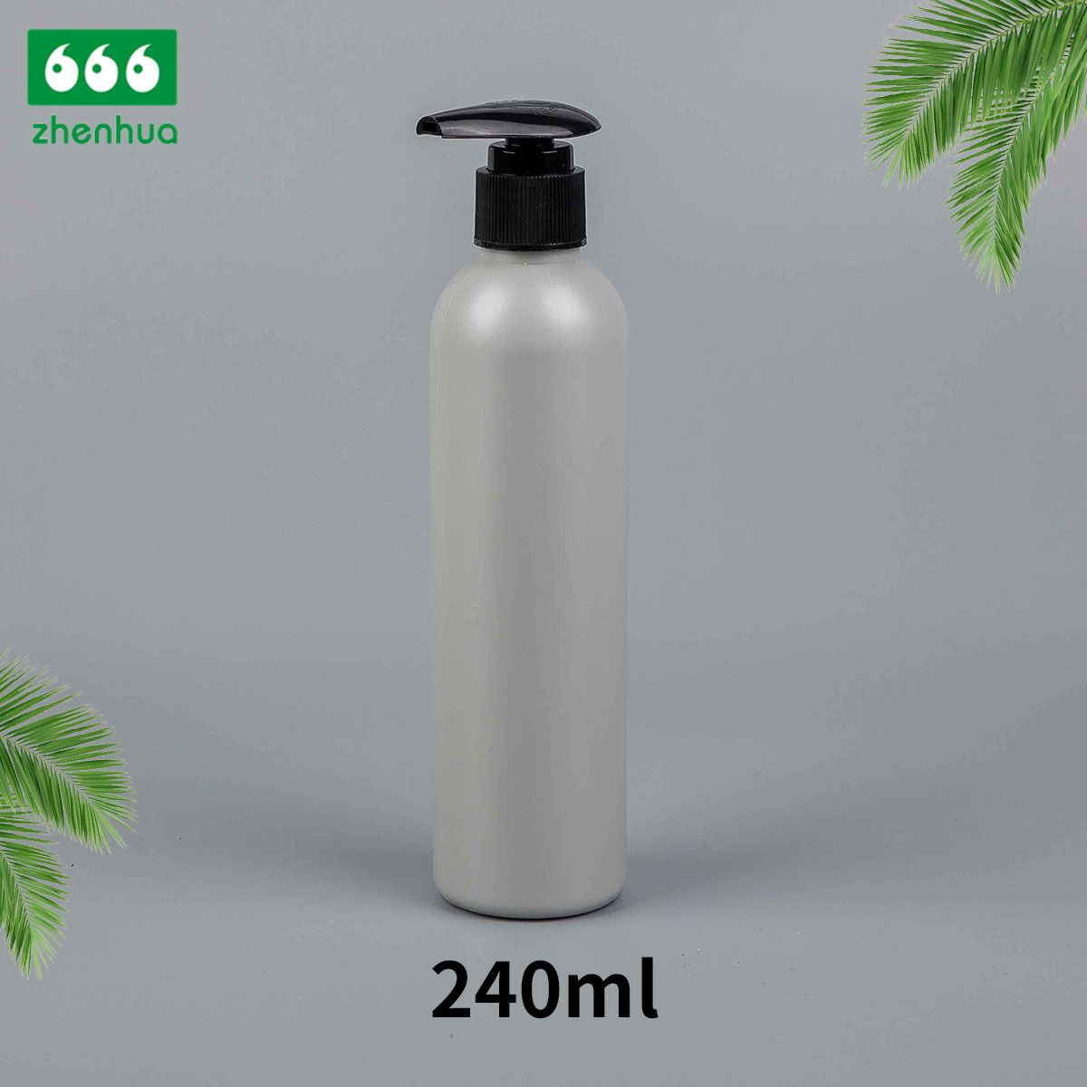 60ml/100ml/120ml/240ml Plastic HDPE White/Silver Bullet Lotion Bottle with Black/White Lotion Pump