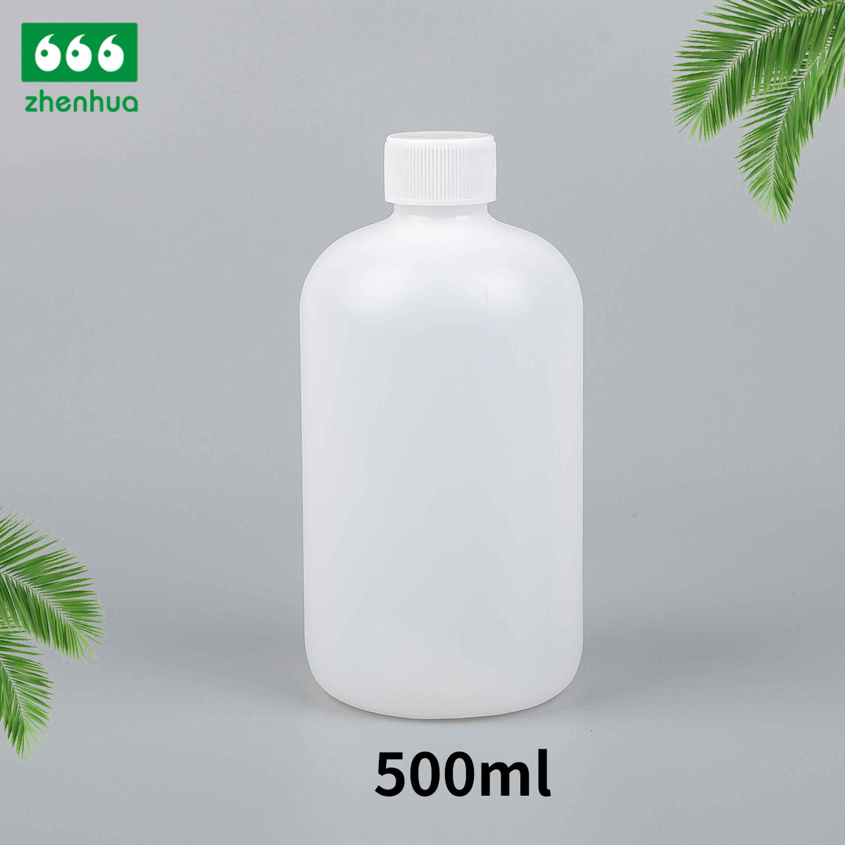 16OZ 500ML HDPE Natural Plastic Round Boston Bottle with PE Lined Smooth Cap