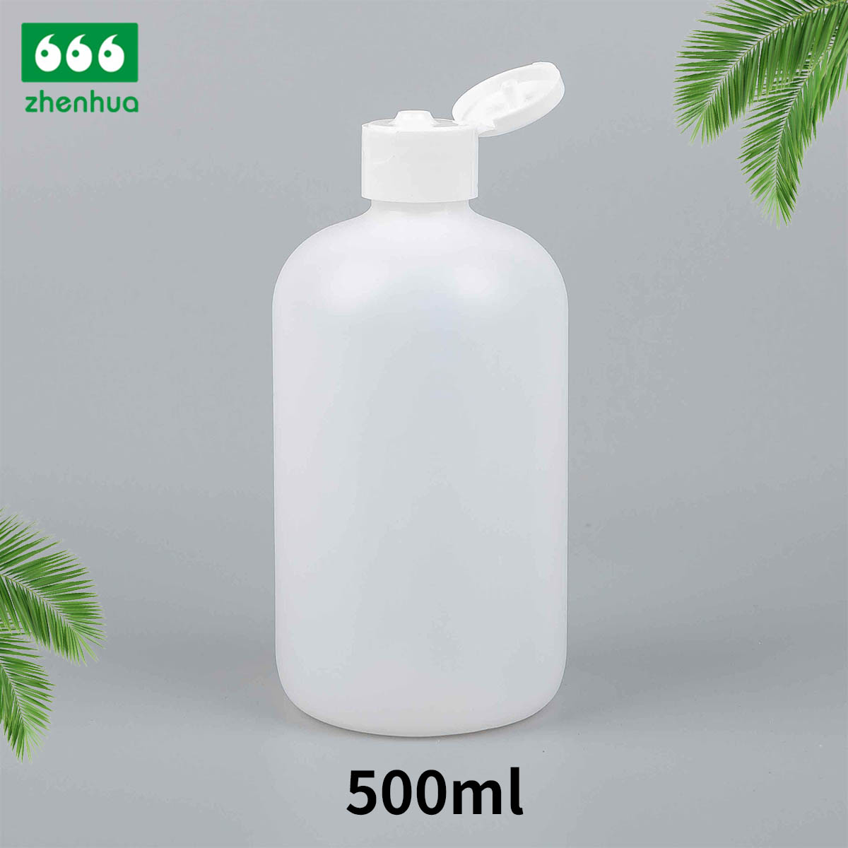 300ml/500ml 10oz/16oz Natural Large Volume Plastic HDPE Round Chemical Liquid Dilution Bottle with Push Pull Cap