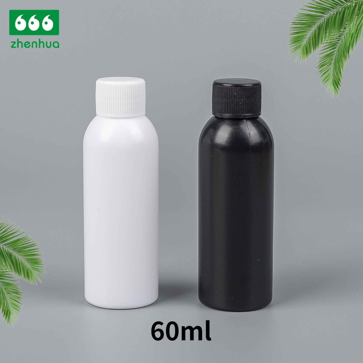 30ml/60ml/120ml/240ml 1oz/2oz/4oz/8oz Plastic HDPE Bullet Black/White/Silver Chemical Substance Packaging Bottle with PE Lined Screw Cap