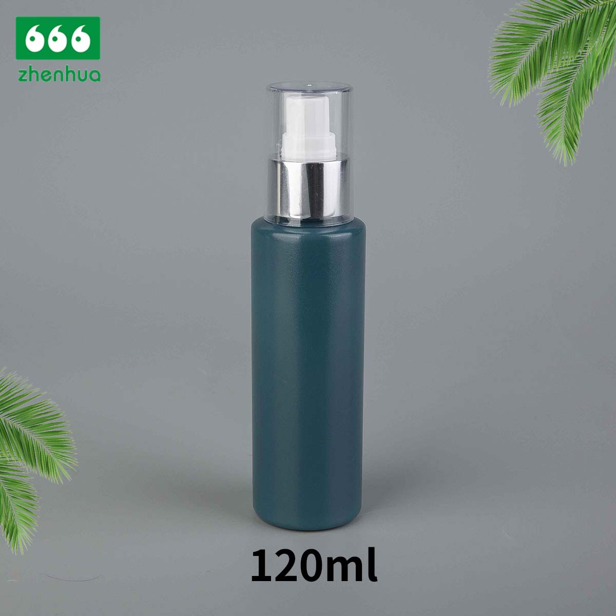 120ml 4oz PET Plastic Frosted Sepia/Clear Cylinder Skin Lotion Spray Bottle with Fine Mist Sprayer