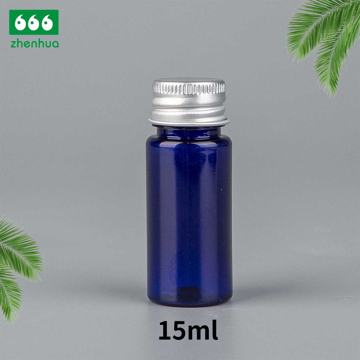 15ml/30ml/40ml/60ml/100ml Cylinder Transparent/Dark Blue BPA-free Plastic PET Concentrates/Extracts Bottle with White PE Lined Screw Cap/Alumnium Screw Cap