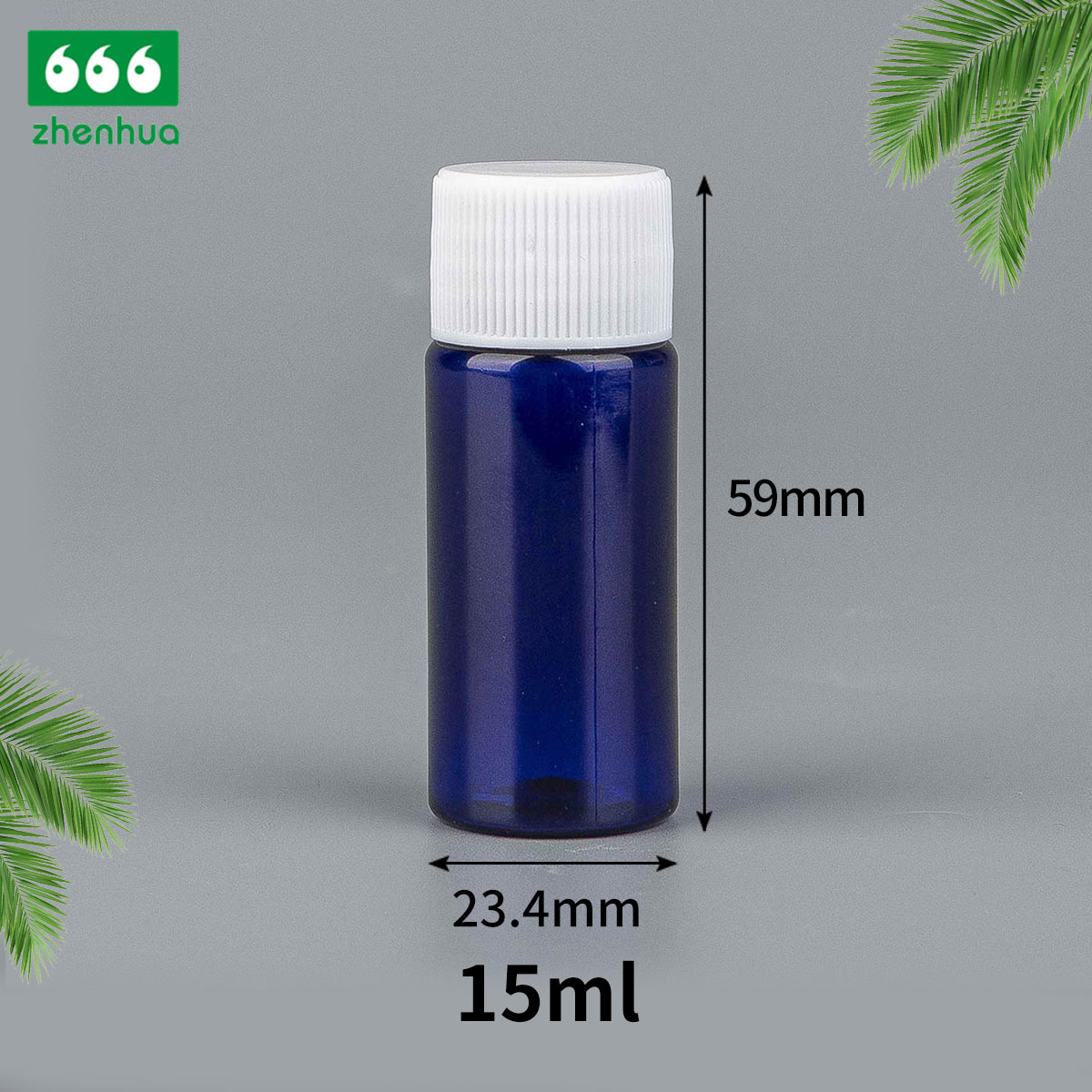 15ml 30ml 60ml 100ml Transparent/Dark Blue Plastic PET Cylinder Lubricant Squeezable Bottle with Nozzle Spout Cap