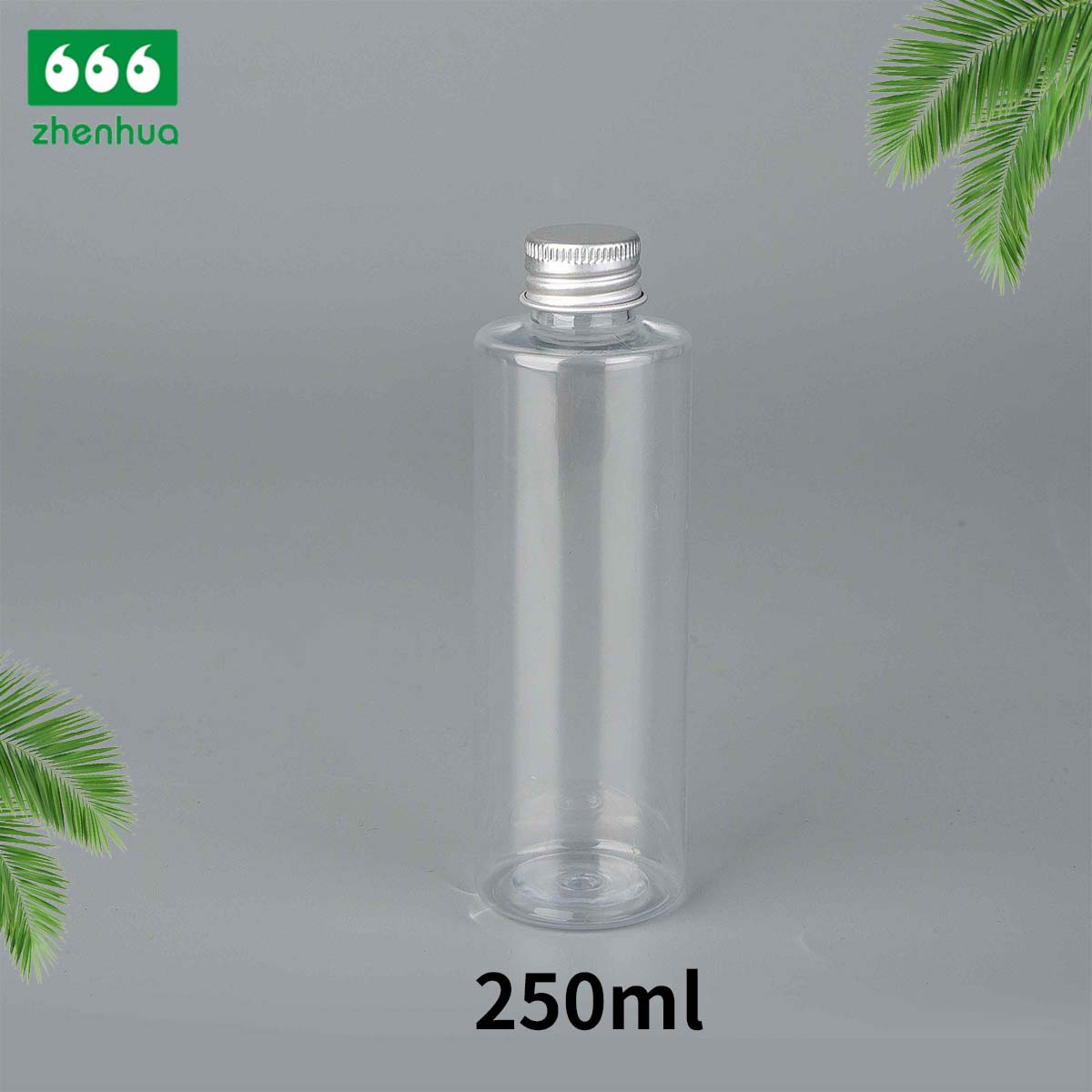 75ml 200ml 250ml Cylinderical Pale Pink Plastic PET/PCR Cosmetic Liquid Bottle with White PE Screw Cap