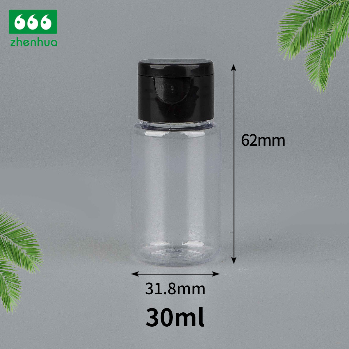 15ml 30ml 60ml 100ml Transparent/Dark Blue Plastic PET Cylinder Lubricant Squeezable Bottle with Nozzle Spout Cap