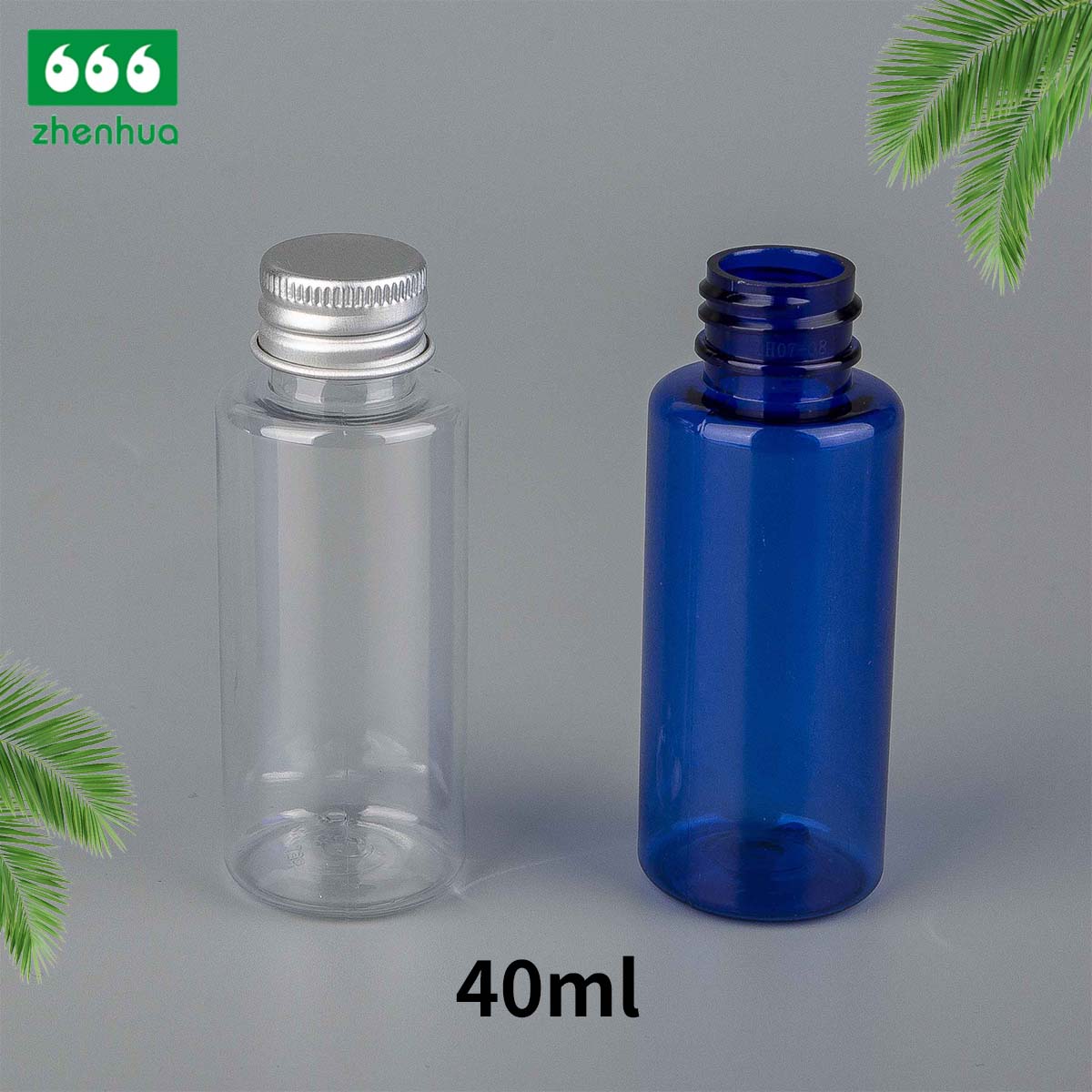 25ml 40ml 65ml PET/PCR Eco-friendly Plastic Round Serum Sample Bottle with White Turret Flip Cap