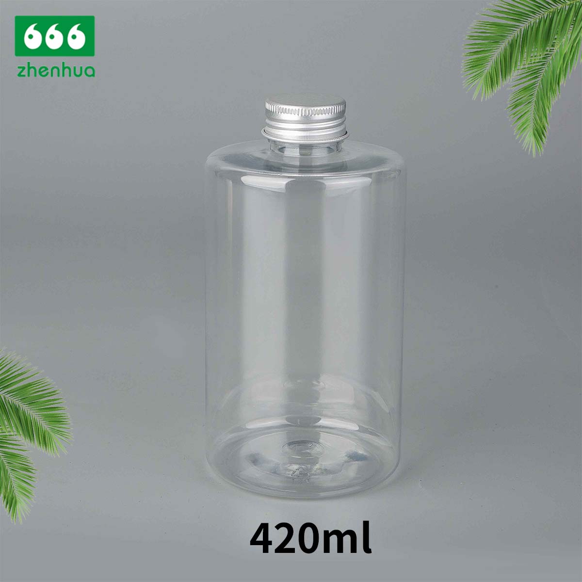 420ml/500ml 14oz/16oz Clear Plastic PET Cylinderical Daily Chemicals Liquid Bottle with White Ribbed Smooth Cap/CRC