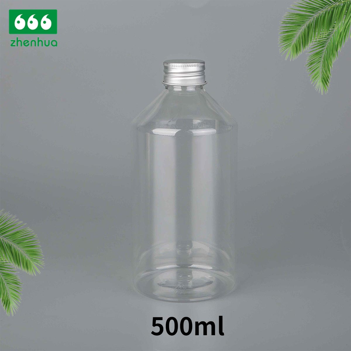 500ML 16OZ Clear Plastic PET Sloping Shoulder Bottle with PE Lined Screw Cap