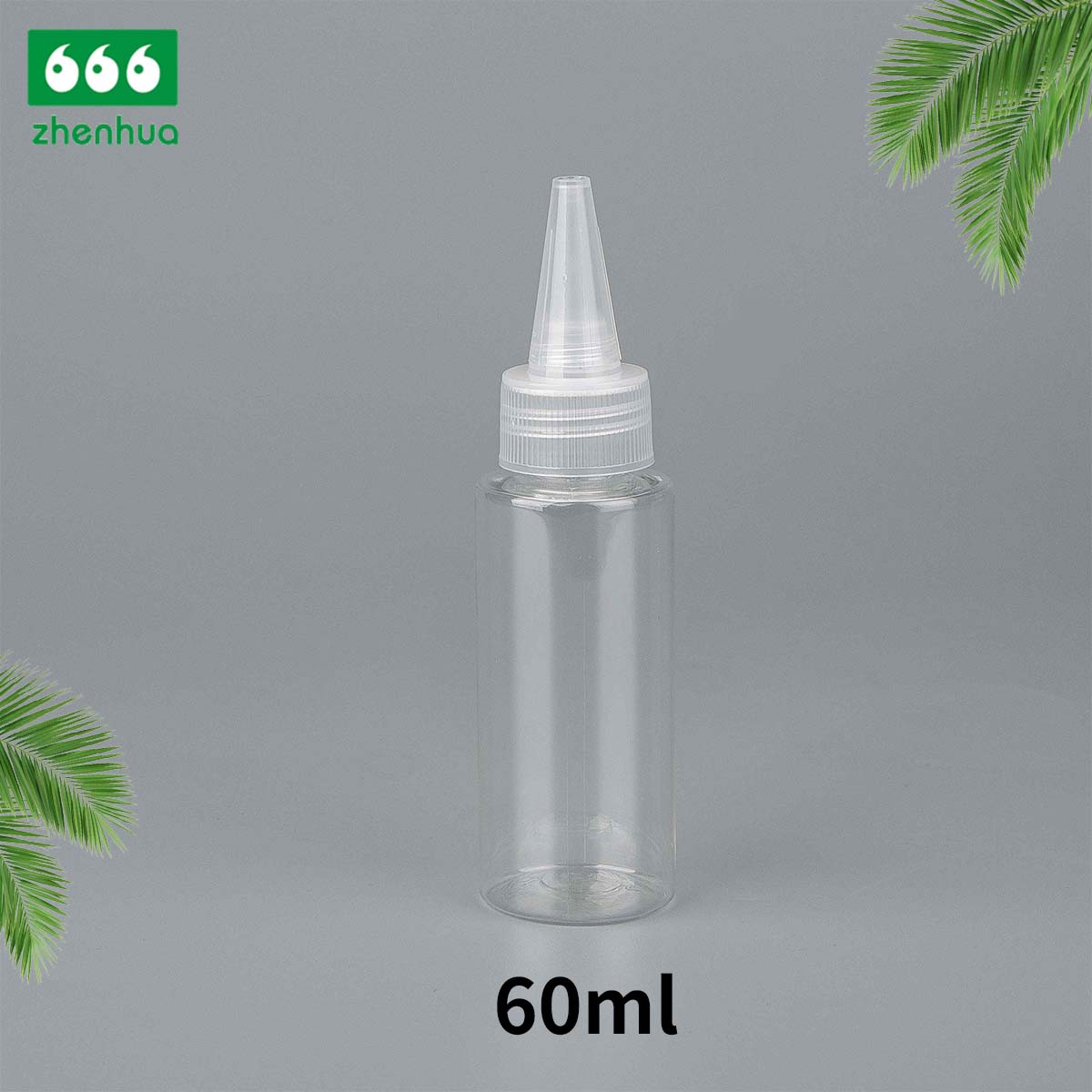 15ml 30ml 60ml 100ml Transparent/Dark Blue Plastic PET Cylinder Lubricant Squeezable Bottle with Nozzle Spout Cap