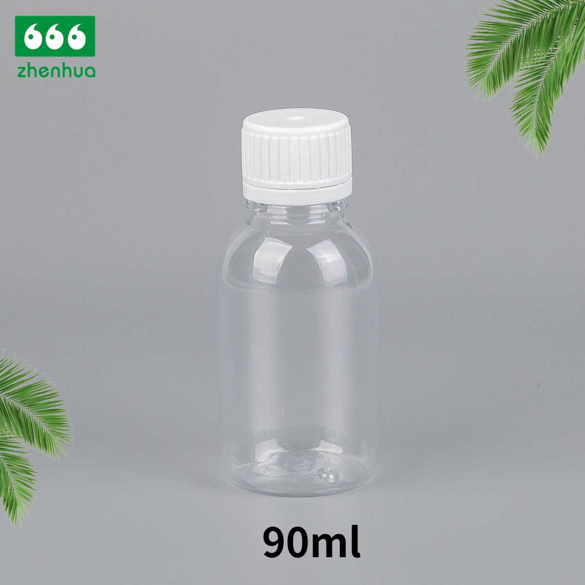 60/90ml Round Amber PET Medicinal Dispensing Bottle Solid Granule/ Pill/ Tablet Bottle with Metal Cap