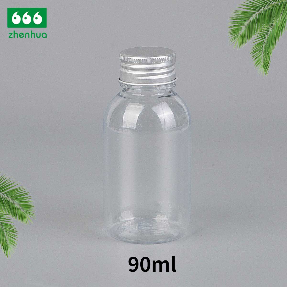 60/90ml Round Amber PET Medicinal Dispensing Bottle Solid Granule/ Pill/ Tablet Bottle with Metal Cap