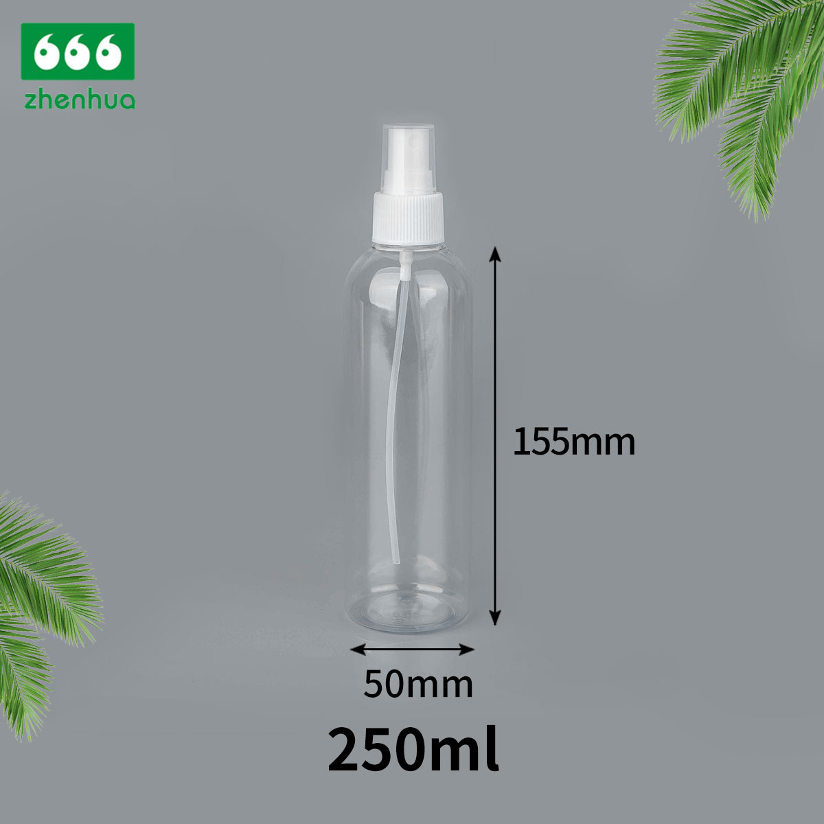 240ml 250ml 500ml Transparent Large Volume Plastic PET Bullet Mist Spray Bottle for Personal Care Liquid Packaging Using