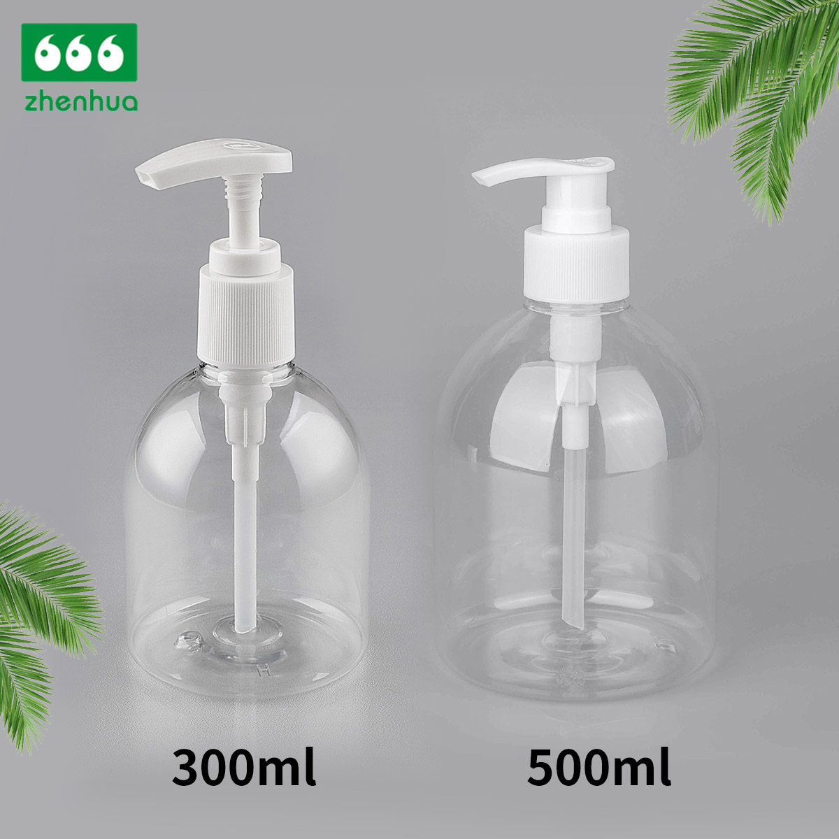 300/500ml Round Plastic PET/PCR Hand Sanitizer Bottle with Lotion pump