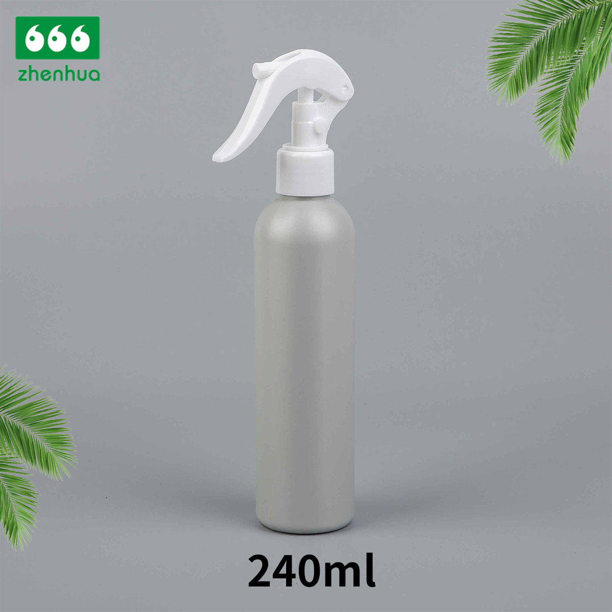 60ml/120ml/240ml 2oz/4oz/8oz Black/White/Silver Plastic HDPE Bullet Bottle with Mini Trigger Sprayer for Household Cleaning