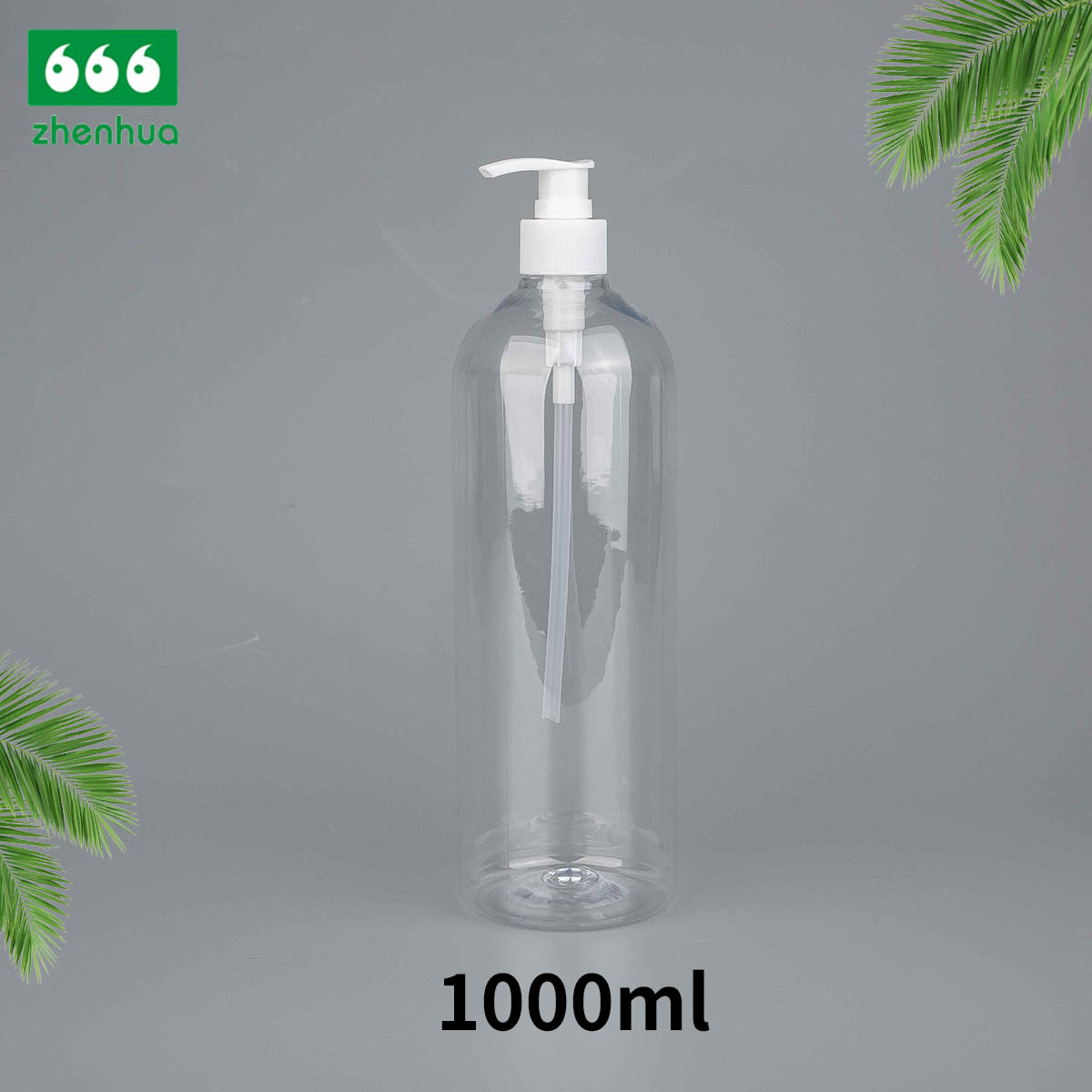 28/410 Finish 1000ml 35oz Plastic PET Transparent/Frosted Large Volume Lotion Bottle with Lotion Dispenser Pump