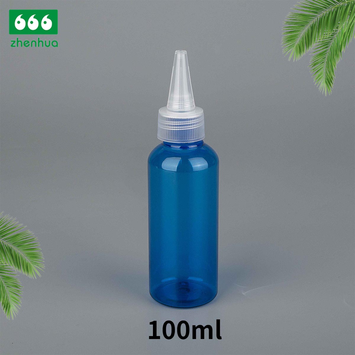 100ml 120ml 240ml 3oz 4oz 8oz Clear/Blue/Green Plastic PET Round Baby Wash Bottle with Disc Top Cap/Turret Flip Cap