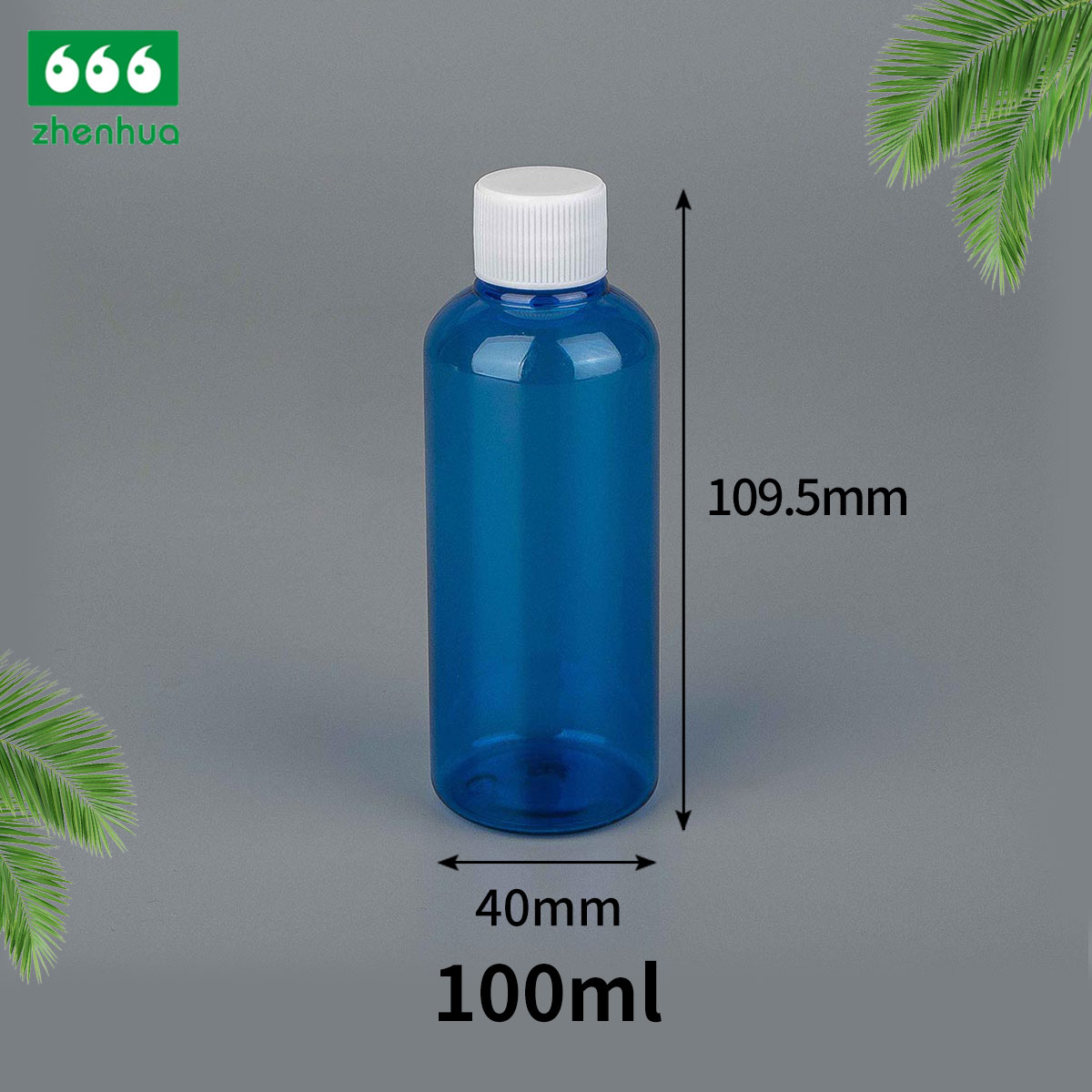 100ml/120ml/240ml 3oz/4oz/8oz Slim Tall BPA-free Plastic PET/PCR Clear/Translucent Green or Blue Dai;y Chemicals Bottle with PE Lined Screw Cap