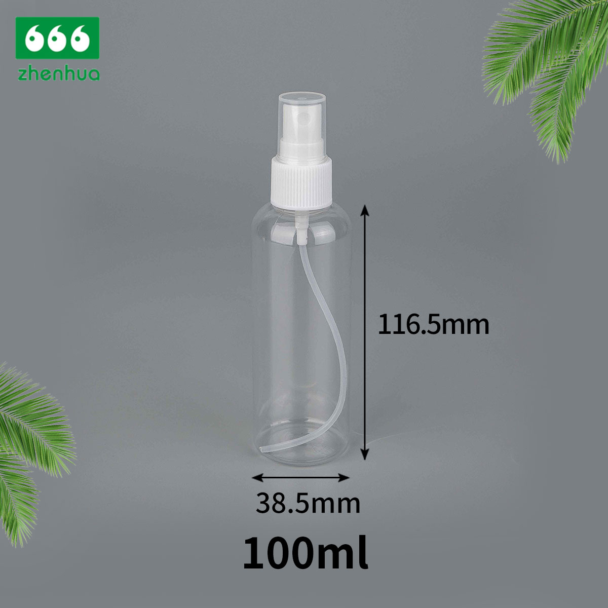 45ml 80ml 100ml 120ml Plastic Natural PET/PCR Bullet Bottle Personal Care Cosmetic Packaging Spray Bottle with White Mist Sprayer