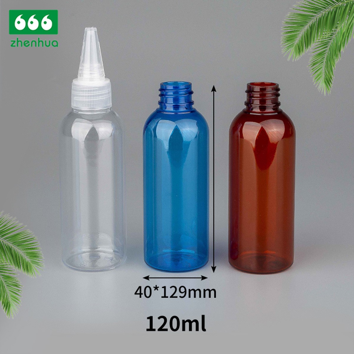 100ml 120ml 240ml 3oz 4oz 8oz Clear/Blue/Green Plastic PET Round Baby Wash Bottle with Disc Top Cap/Turret Flip Cap