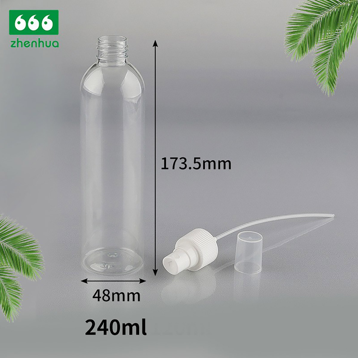 1oz 2oz 4oz 8oz Clear Plastic Bullet PET/PCR Bottles for Personal Care Travel Refillable Using Cosmetic Bottle