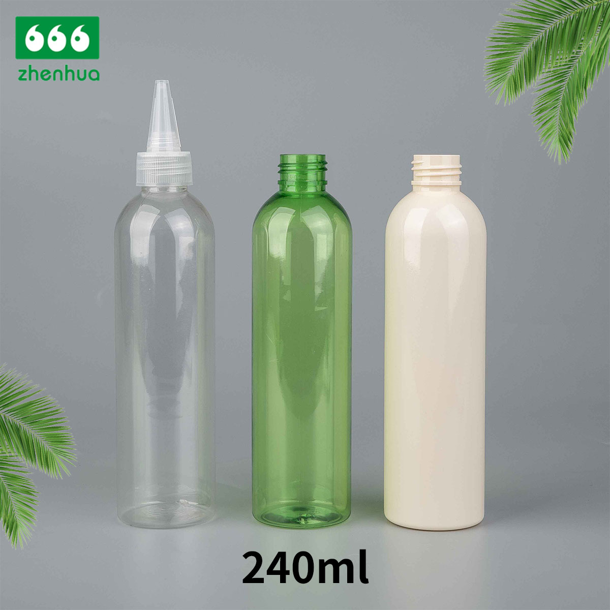 100ml 120ml 240ml 3oz 4oz 8oz Clear/Blue/Green Plastic PET Round Baby Wash Bottle with Disc Top Cap/Turret Flip Cap