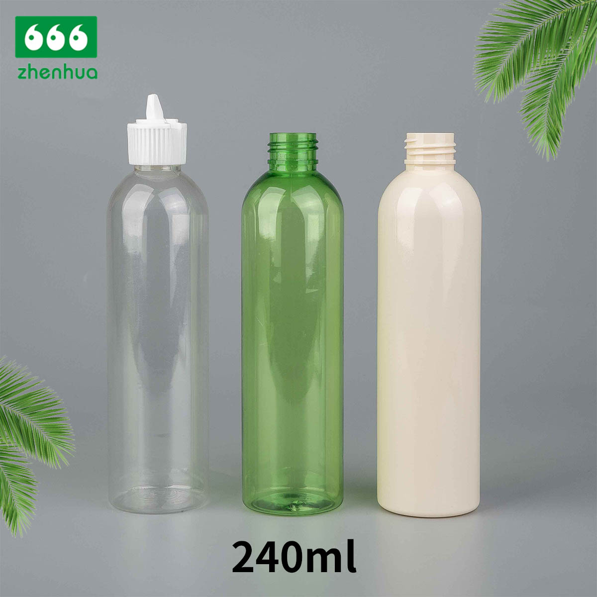 100ml 120ml 240ml 3oz 4oz 8oz Clear/Blue/Green Plastic PET Round Baby Wash Bottle with Disc Top Cap/Turret Flip Cap