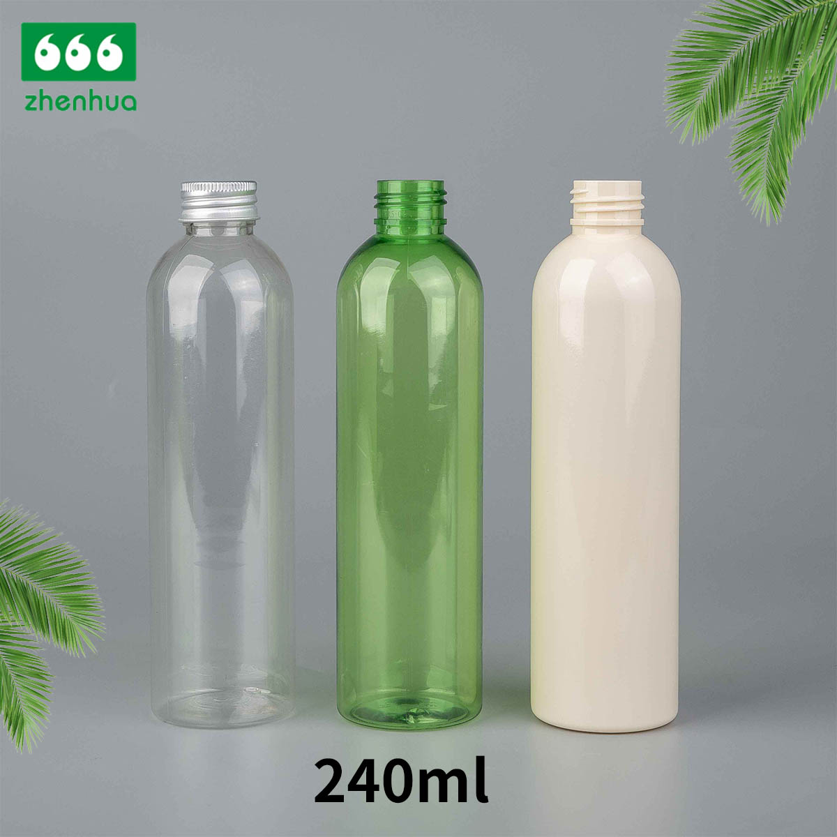 100ml/120ml/240ml 3oz/4oz/8oz Slim Tall BPA-free Plastic PET/PCR Clear/Translucent Green or Blue Dai;y Chemicals Bottle with PE Lined Screw Cap