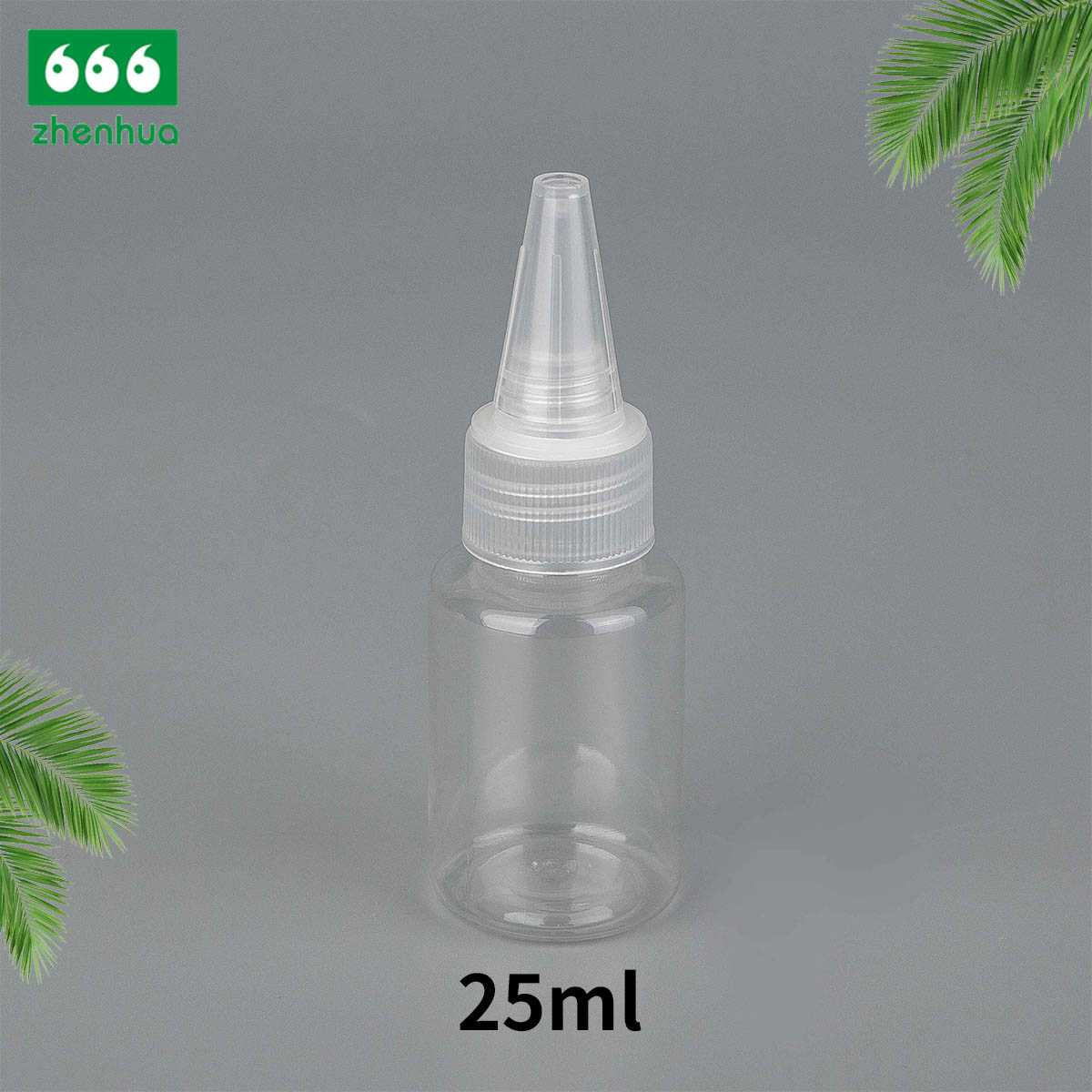 25ml 40ml 65ml PET/PCR Eco-friendly Plastic Round Serum Sample Bottle with White Turret Flip Cap