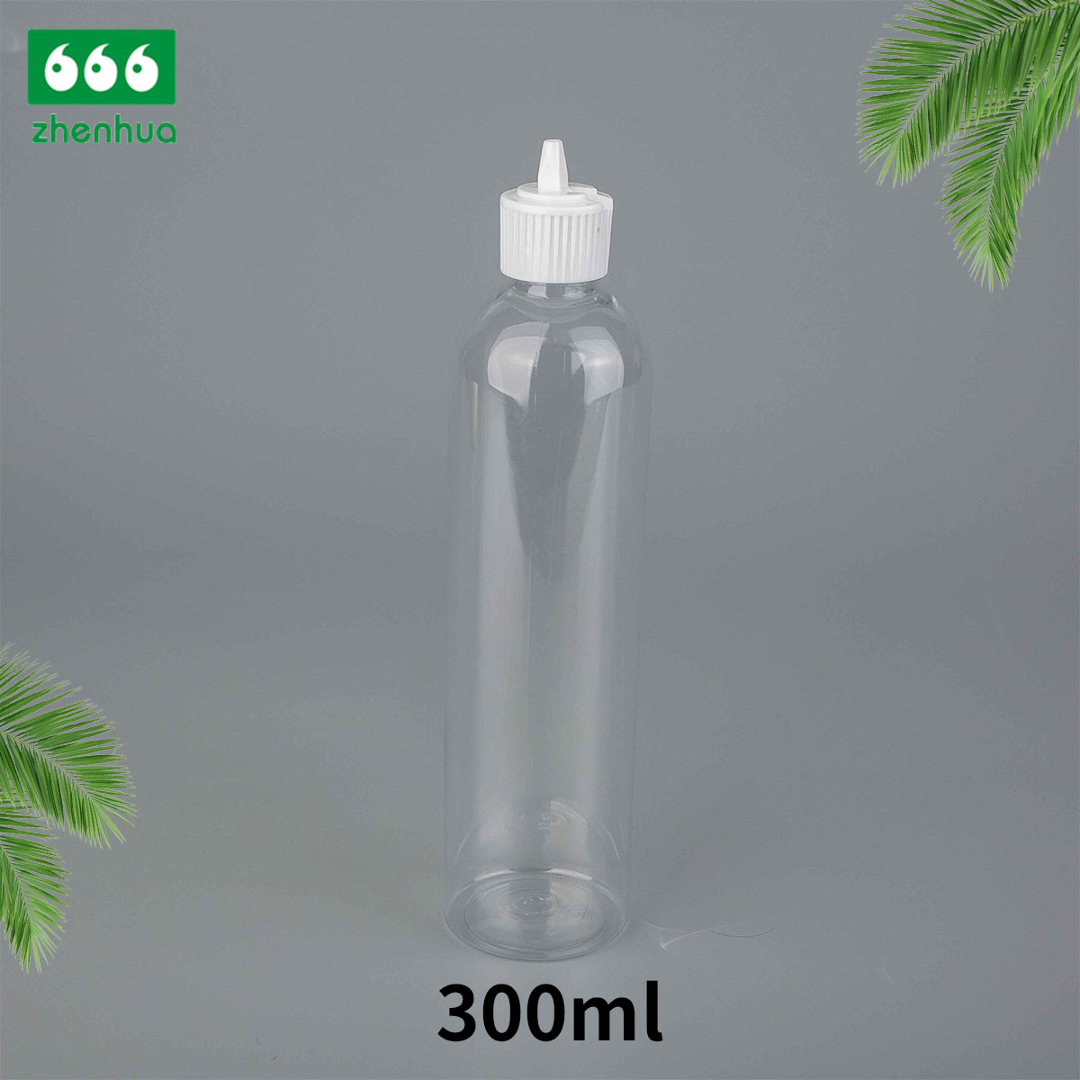 250ml/300ml/500ml 8oz/10oz/16oz Plastic PET Transparent Round Squeezable Gel Bottle with Nozzle Spout Cap