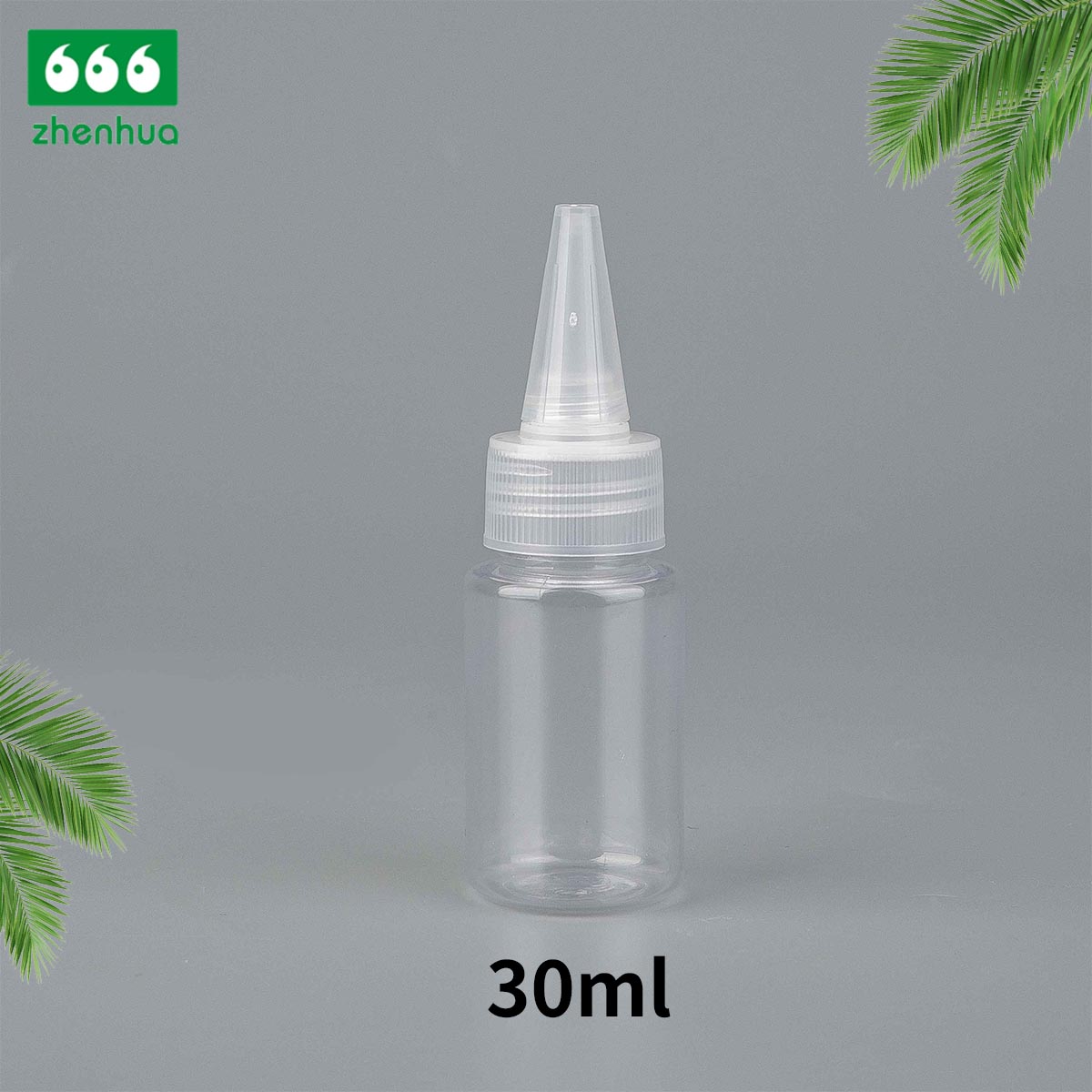 15ml 30ml 60ml 100ml Transparent/Dark Blue Plastic PET Cylinder Lubricant Squeezable Bottle with Nozzle Spout Cap